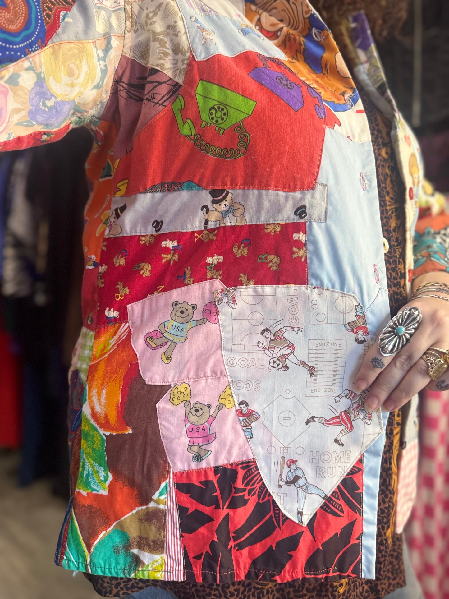 Vintage 80s Custom Patchwork Quilted Jacket