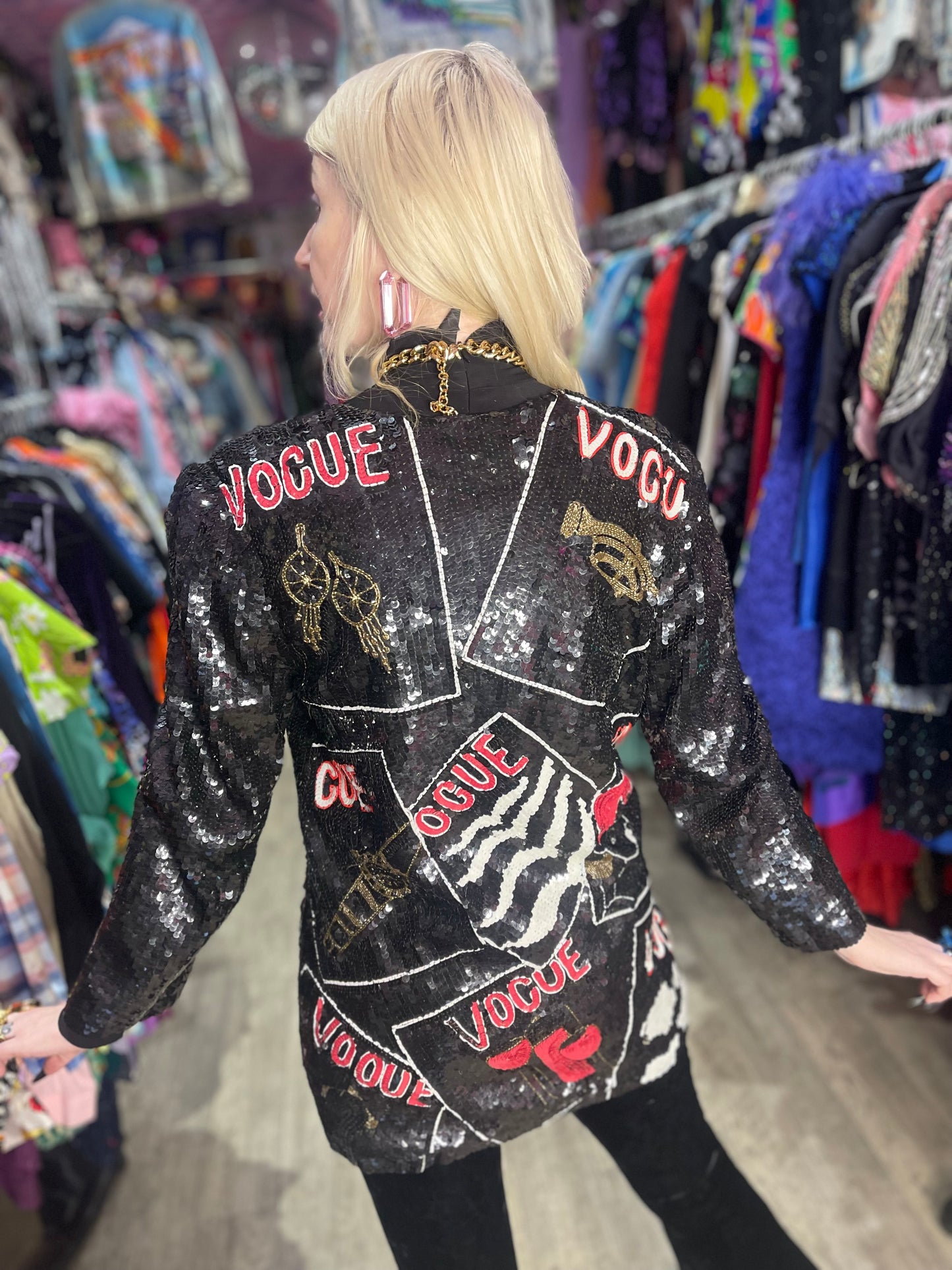 Vintage 90s Vogue Sequin Blazer