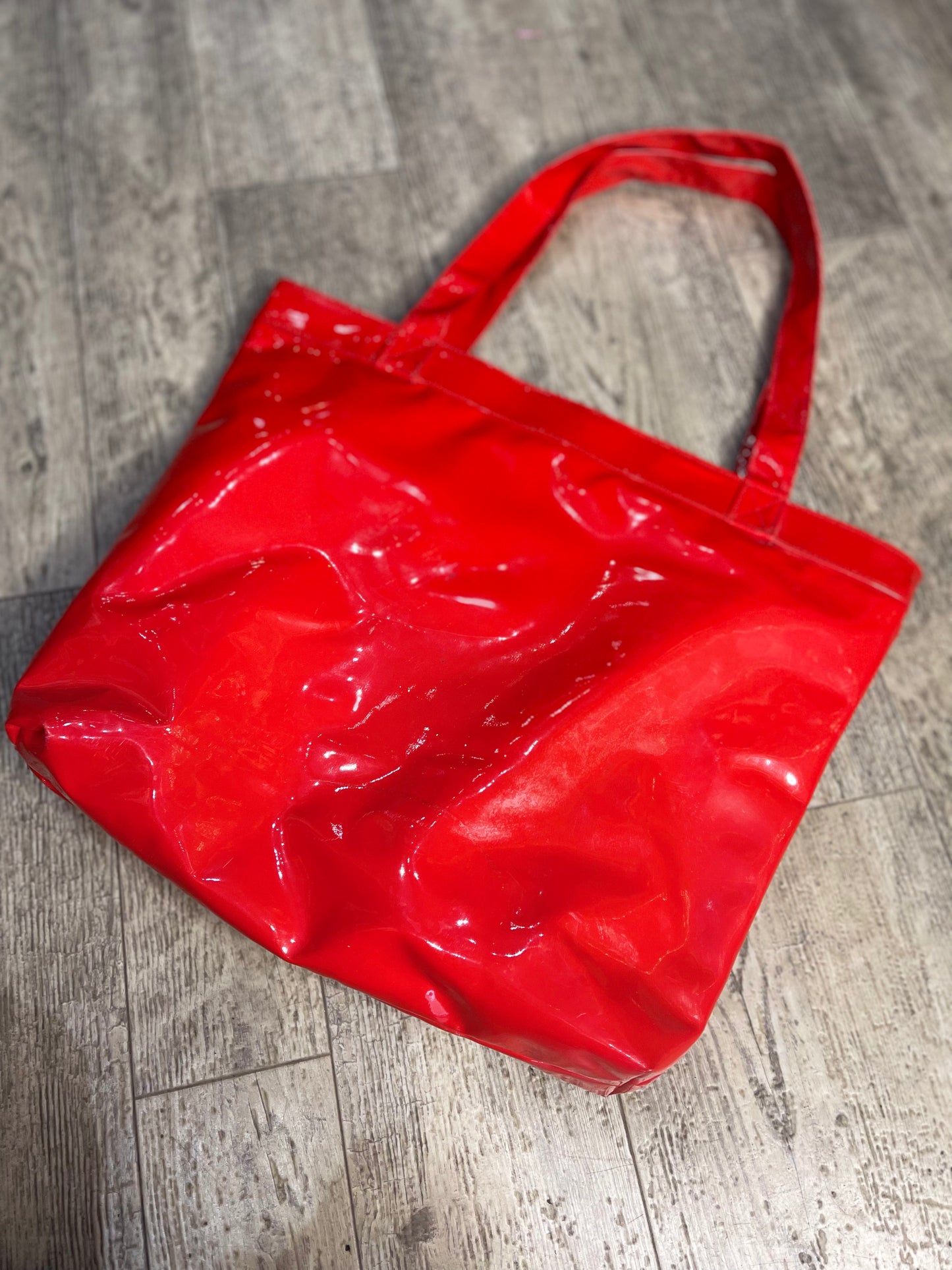 Vintage 80s Red Clock Tote Bag