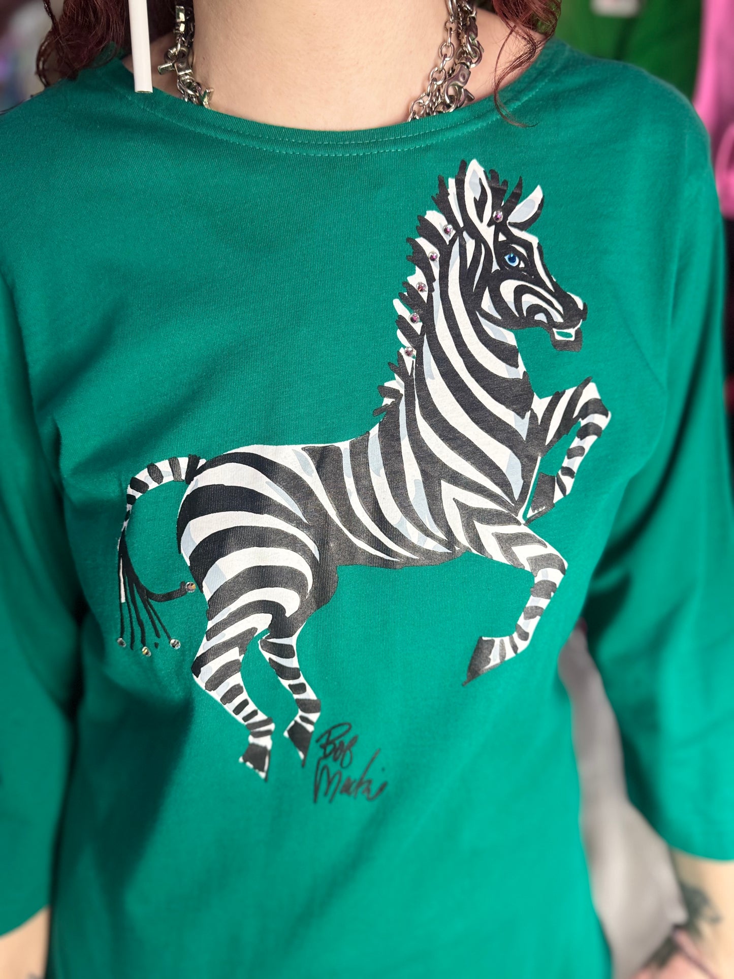 Vintage 90s Bob Mackie Zebra Top