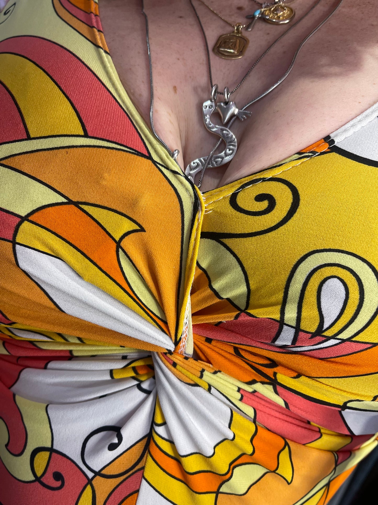 Vintage Y2K Midi Geometric Dress - Spark Pretty