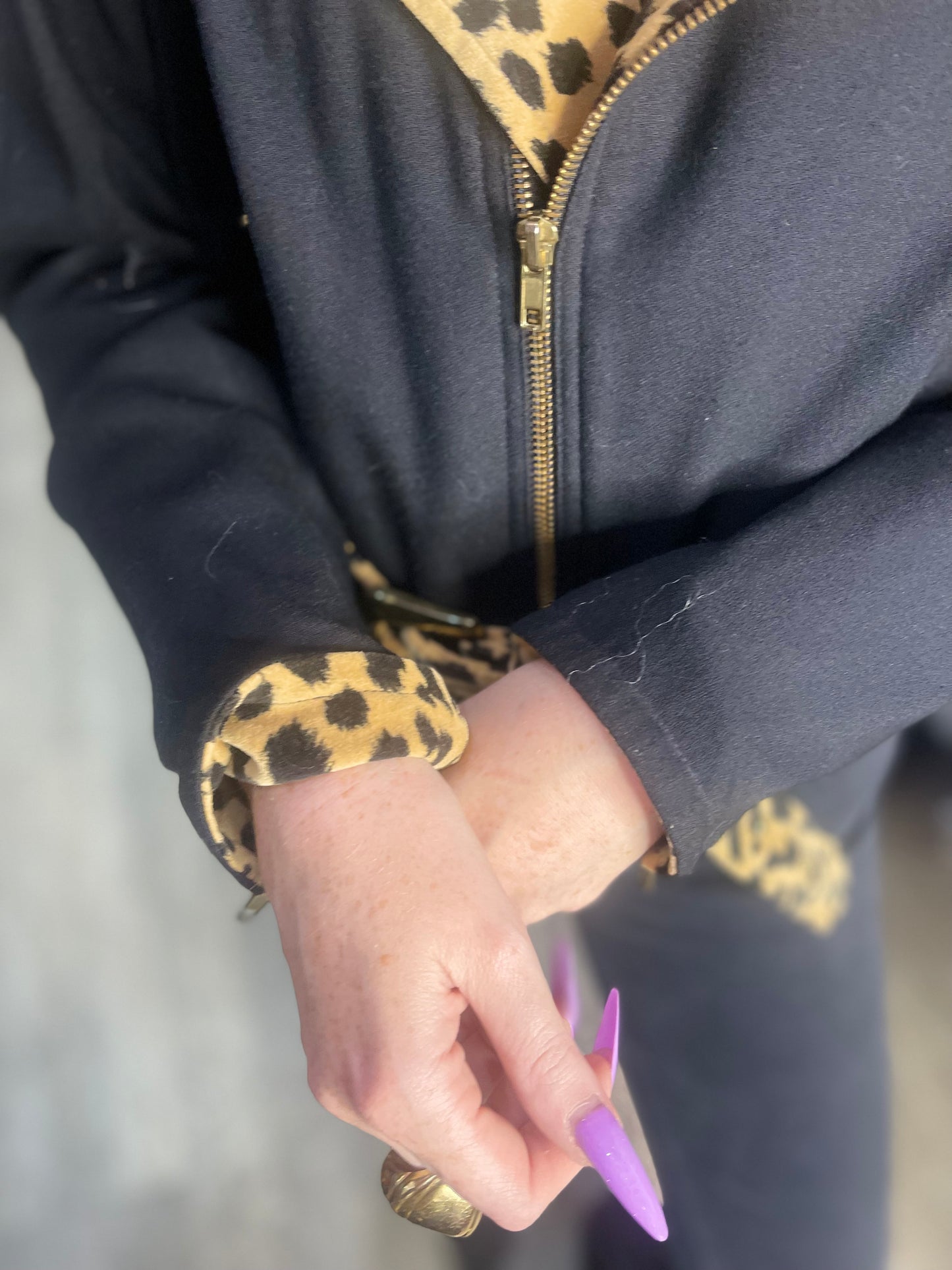 Vintage 90s Leopard Cropped Moto Jacket
