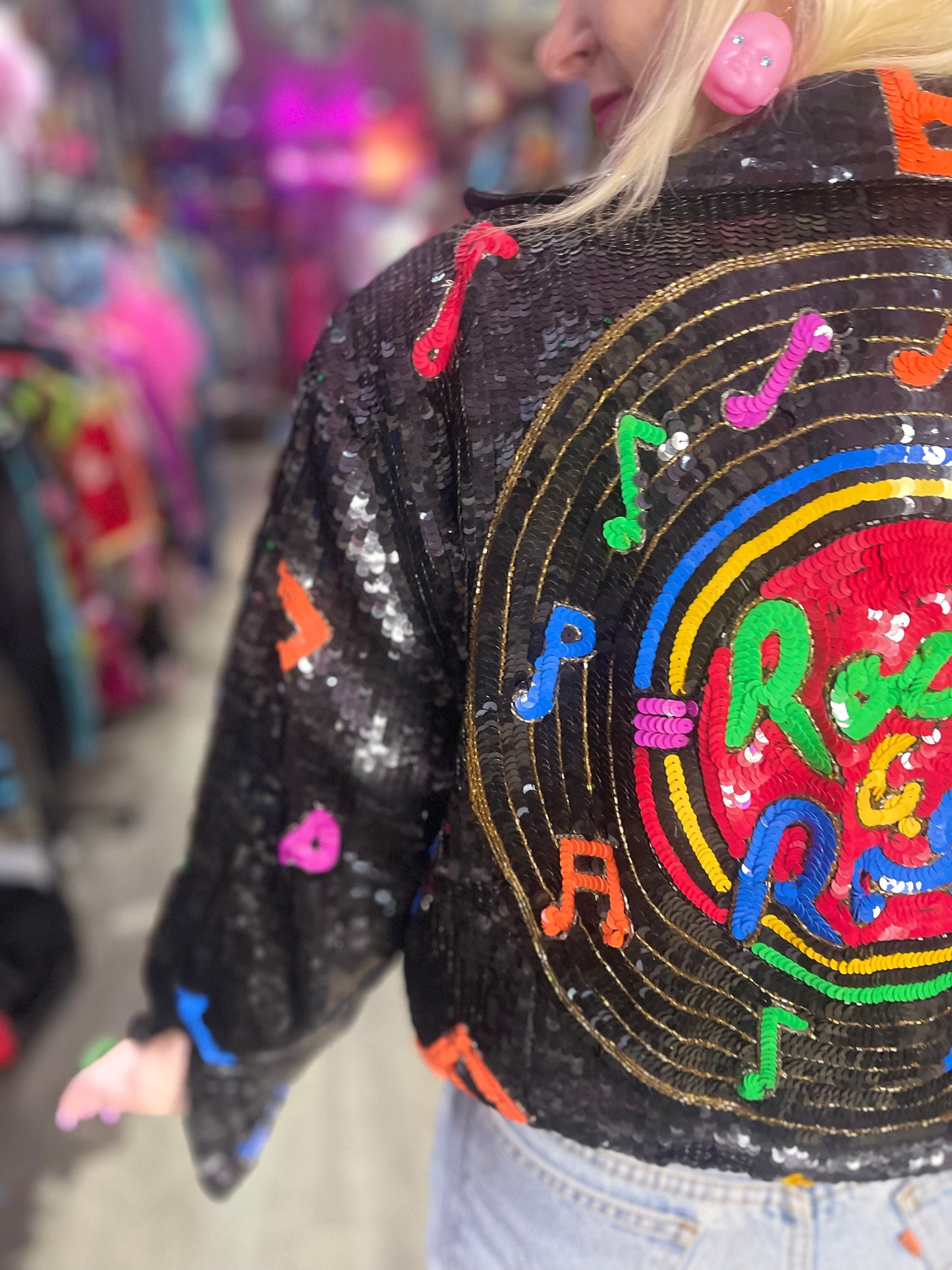Vintage 90s Sequin Rock N Roll Jacket