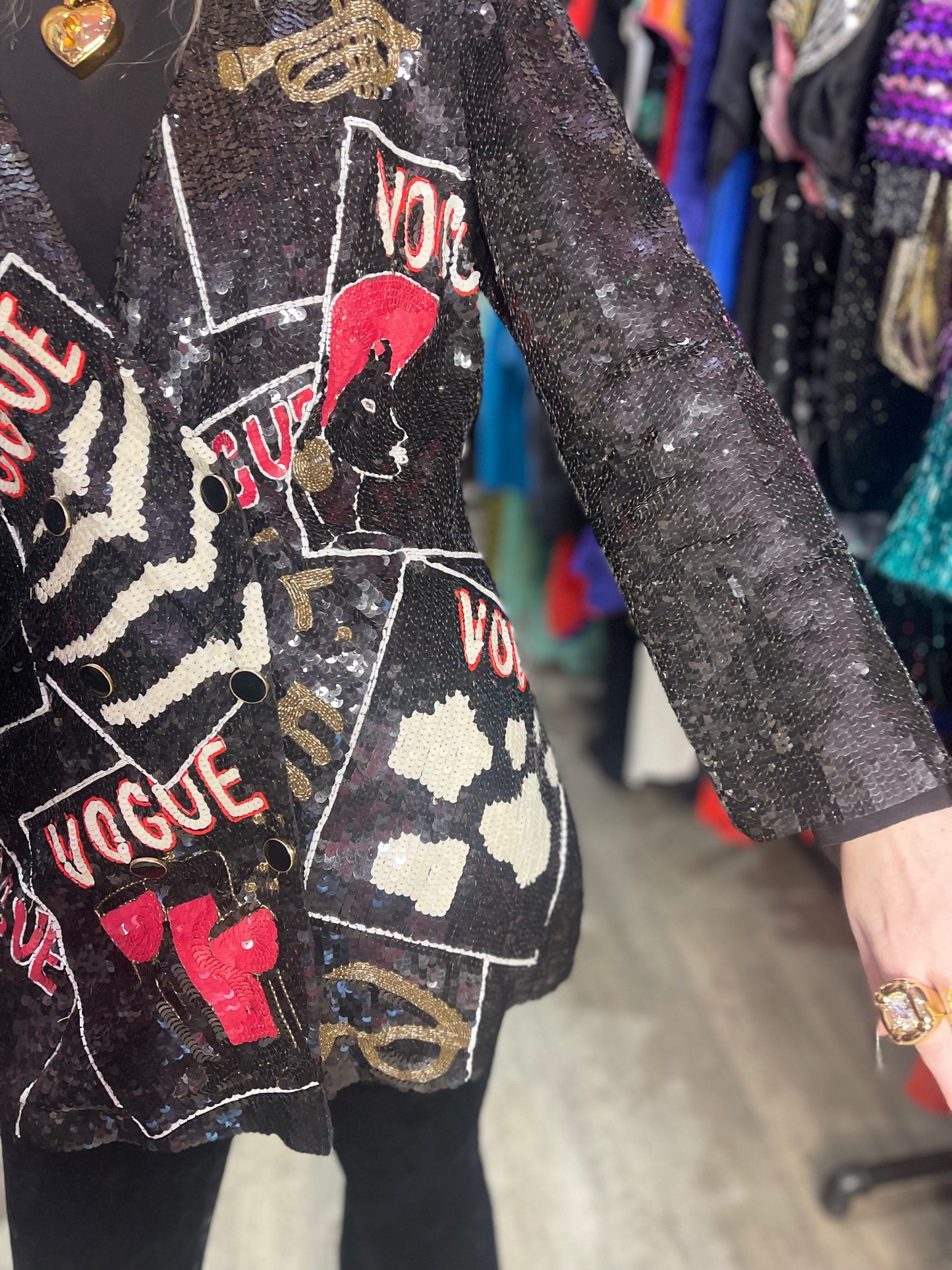 Vintage 90s Vogue Sequin Blazer