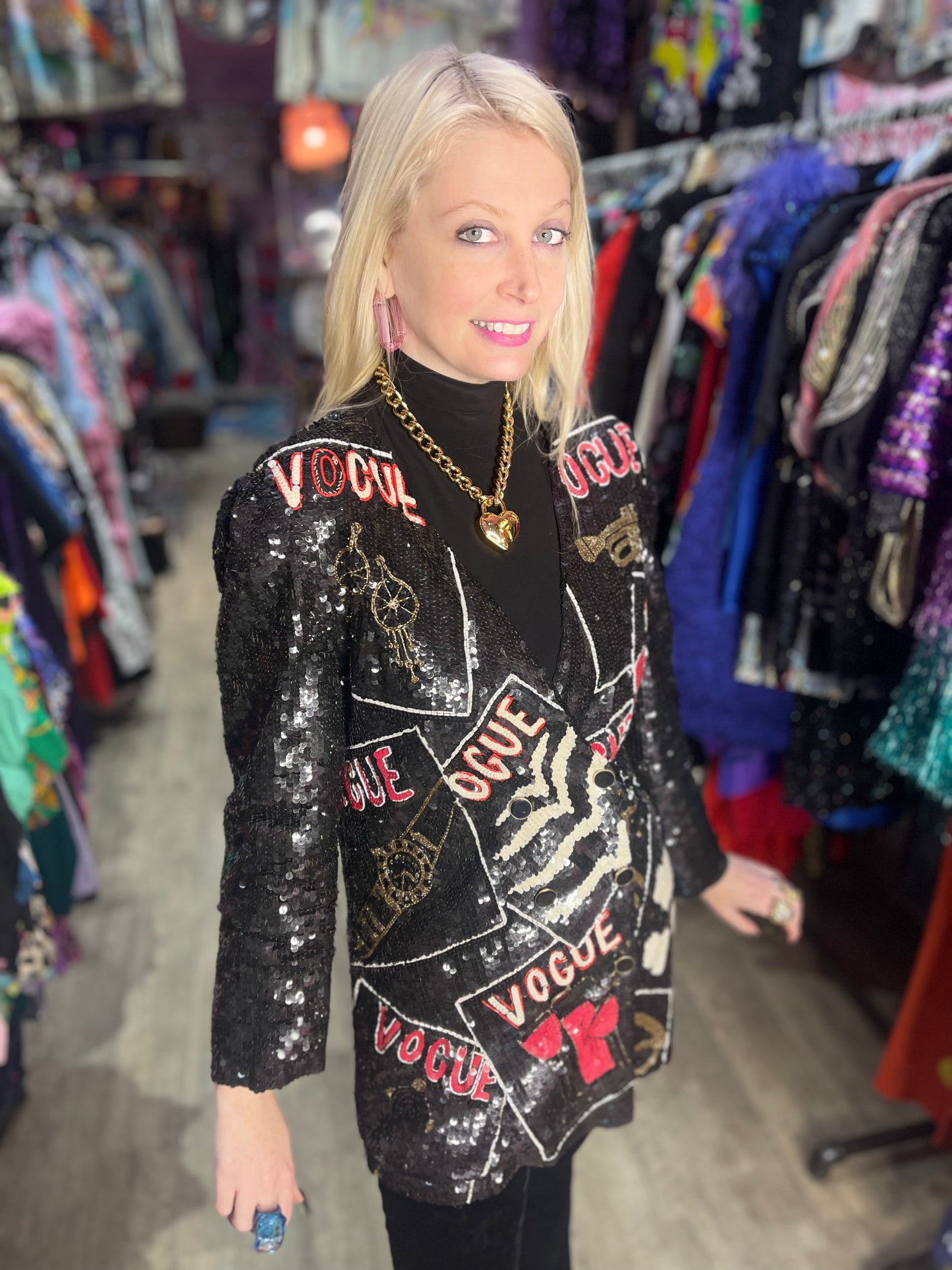 Vintage 90s Vogue Sequin Blazer