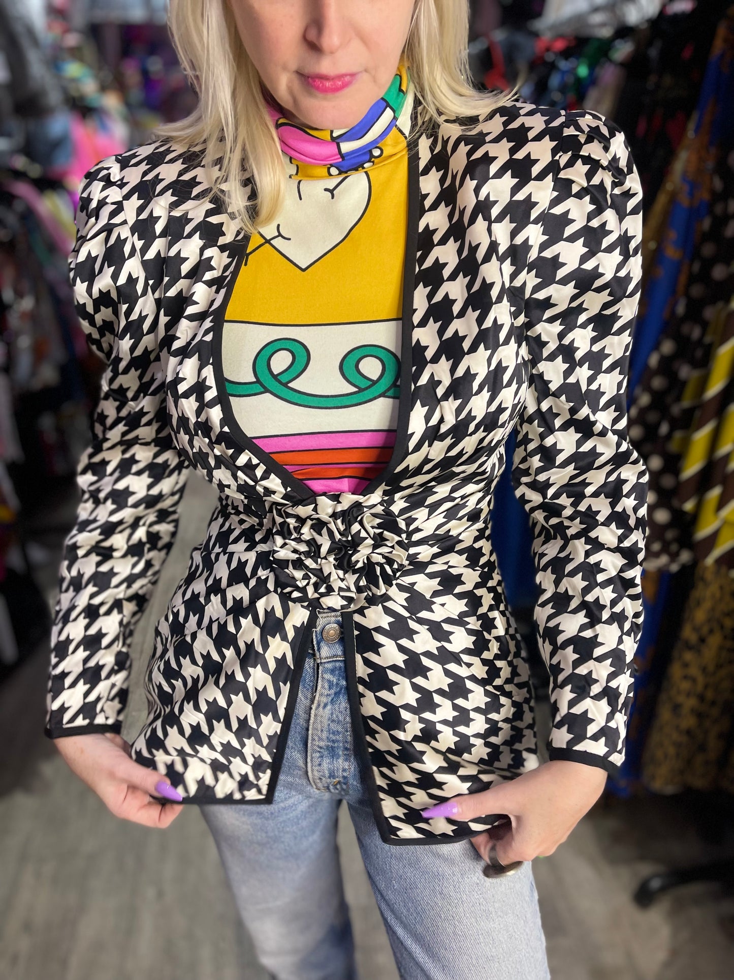 Vintage 90s Houndstooth Blazer