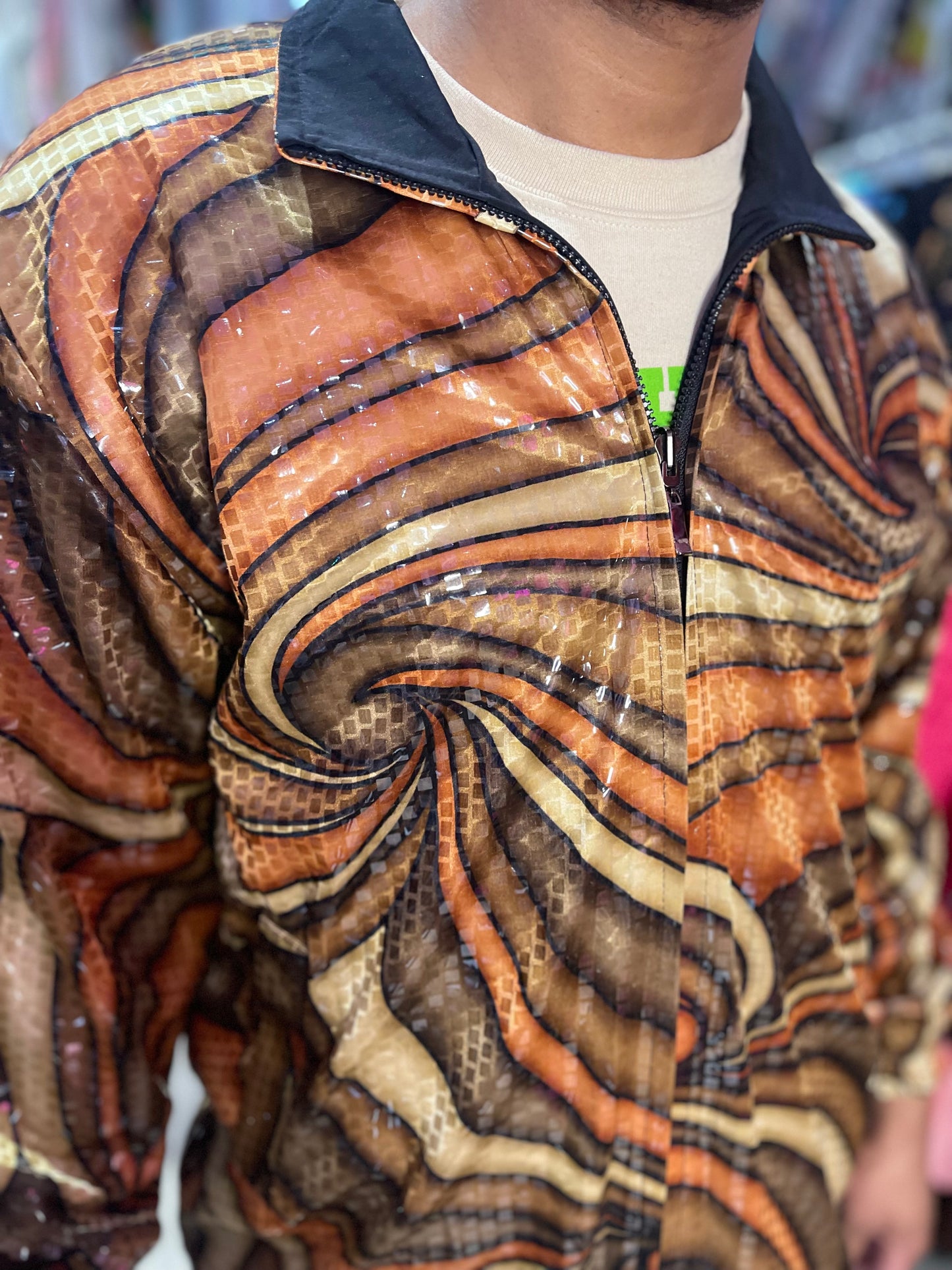 Vintage 90s Shiny Sequin Swirl Jacket