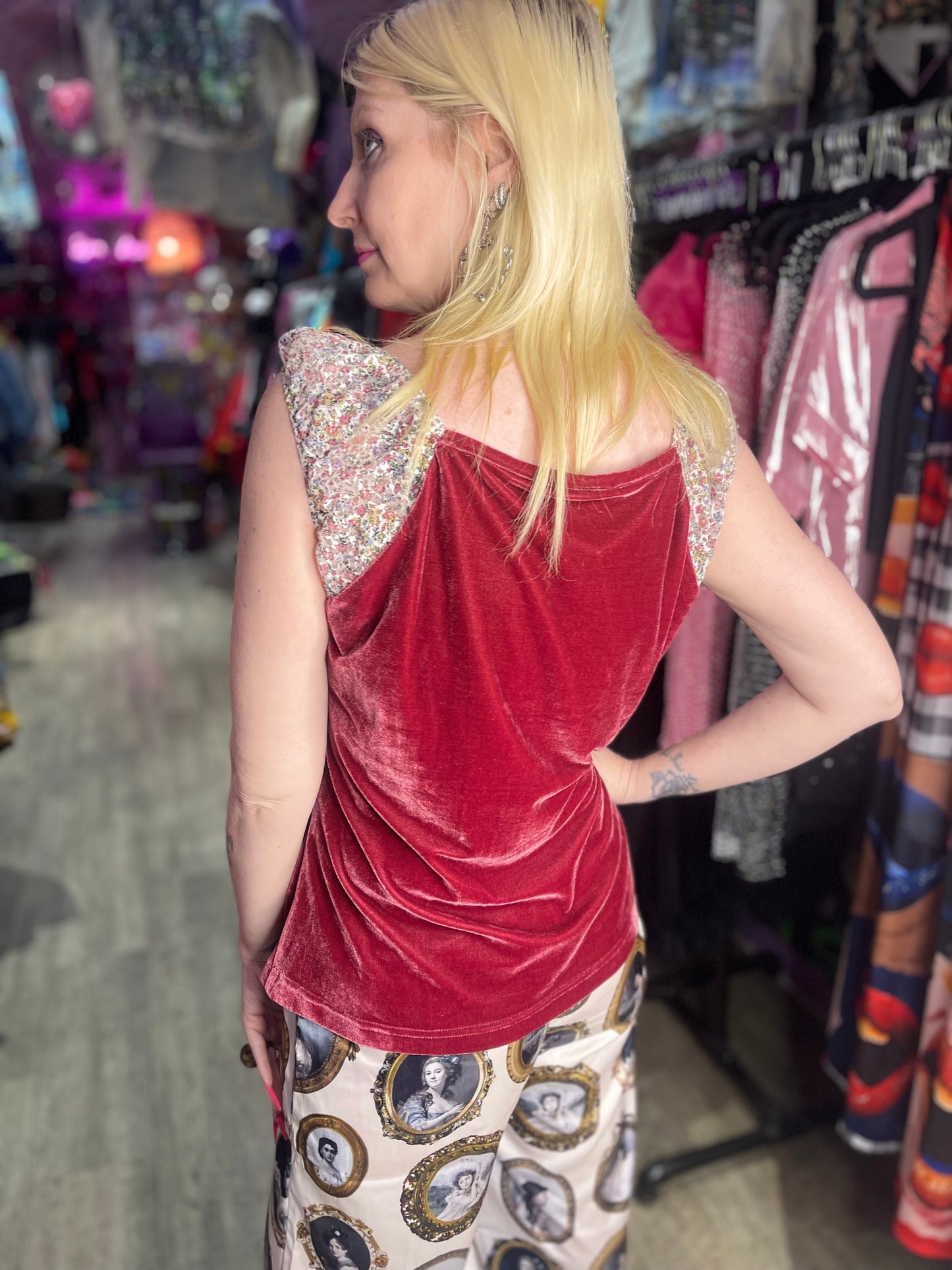 Vintage Y2K Romantic Velvety Top