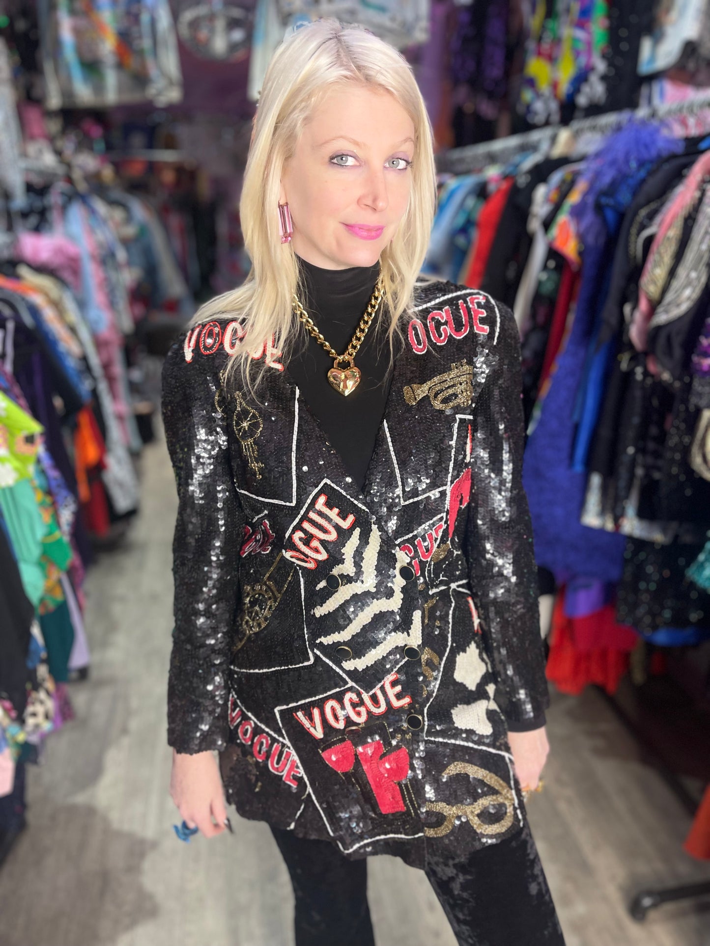 Vintage 90s Vogue Sequin Blazer