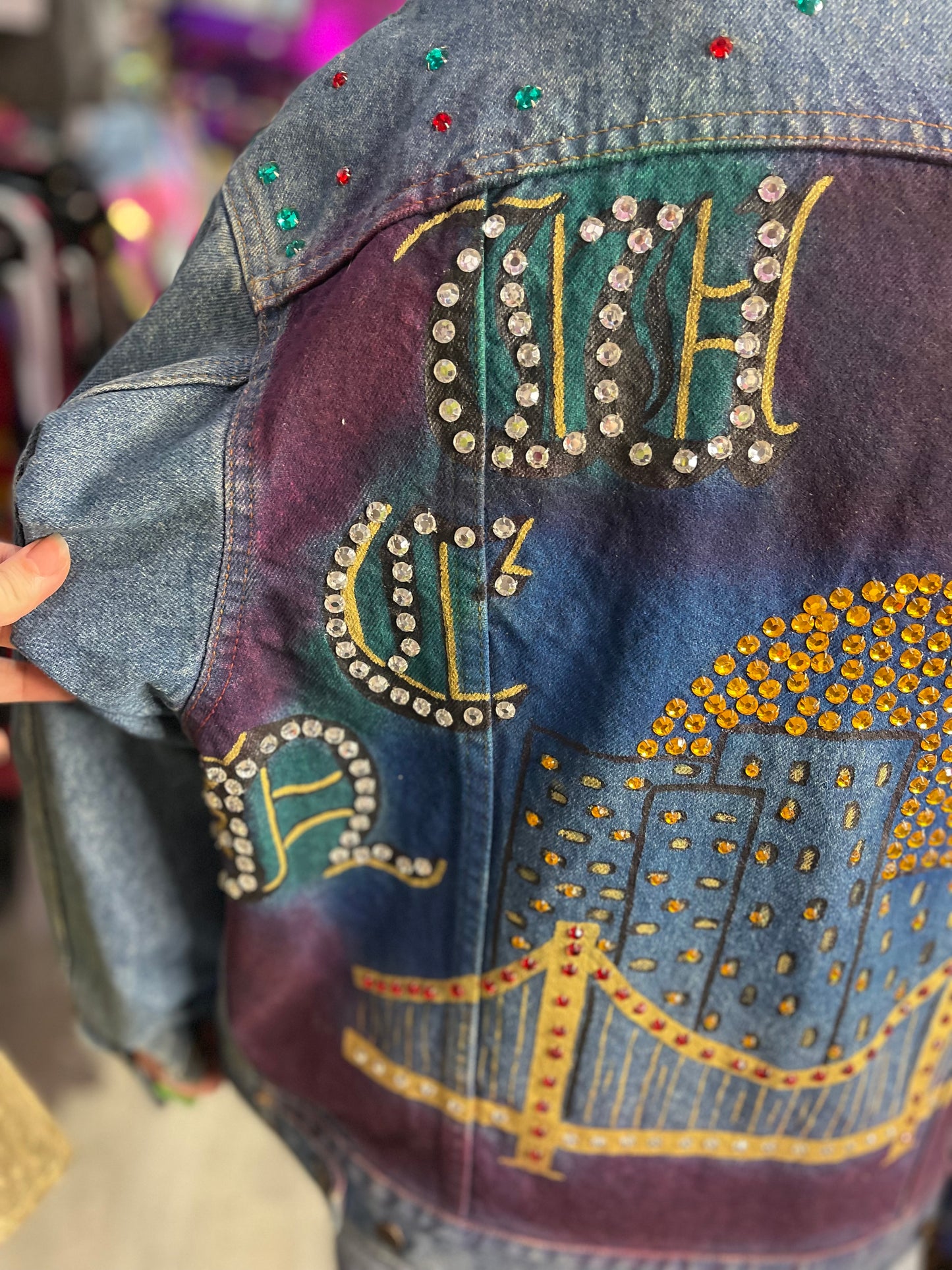 Vintage 80s Painted New York Jean Jacket