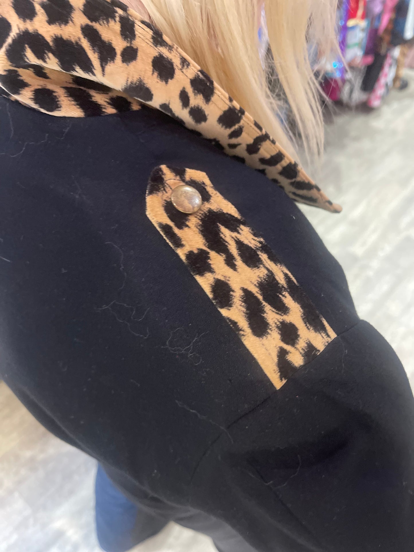Vintage 90s Leopard Cropped Moto Jacket
