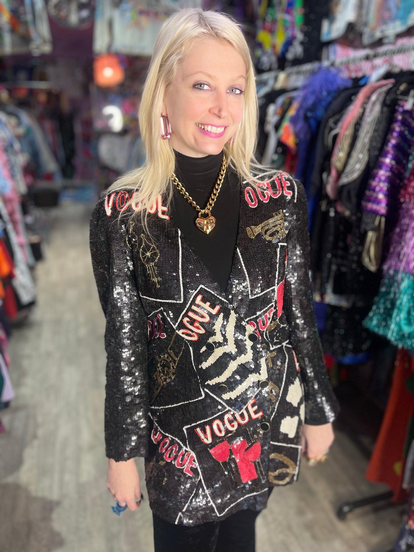 Vintage 90s Vogue Sequin Blazer