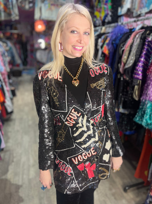 Vintage 90s Vogue Sequin Blazer