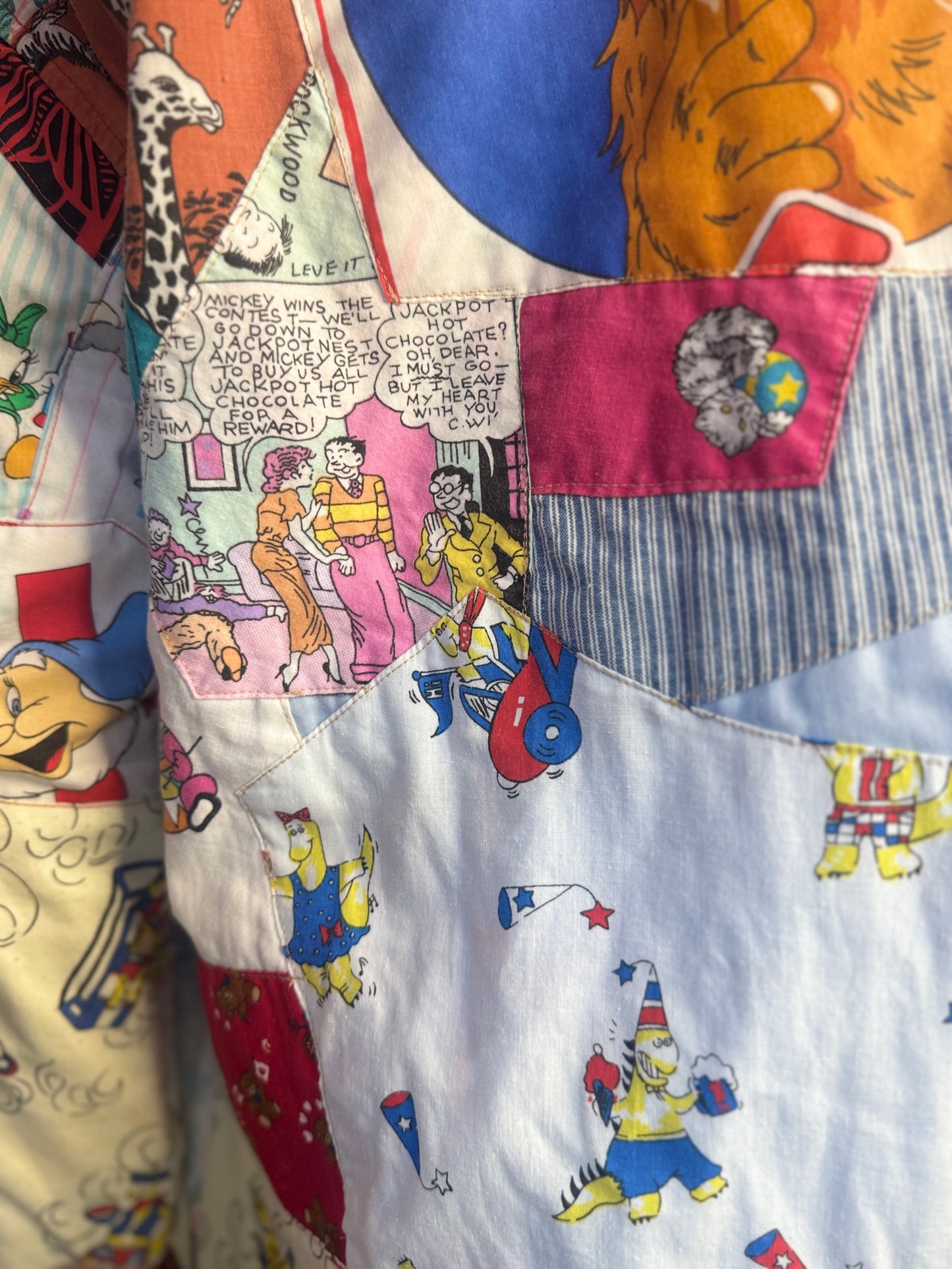 Vintage 80s Custom Patchwork Quilted Jacket