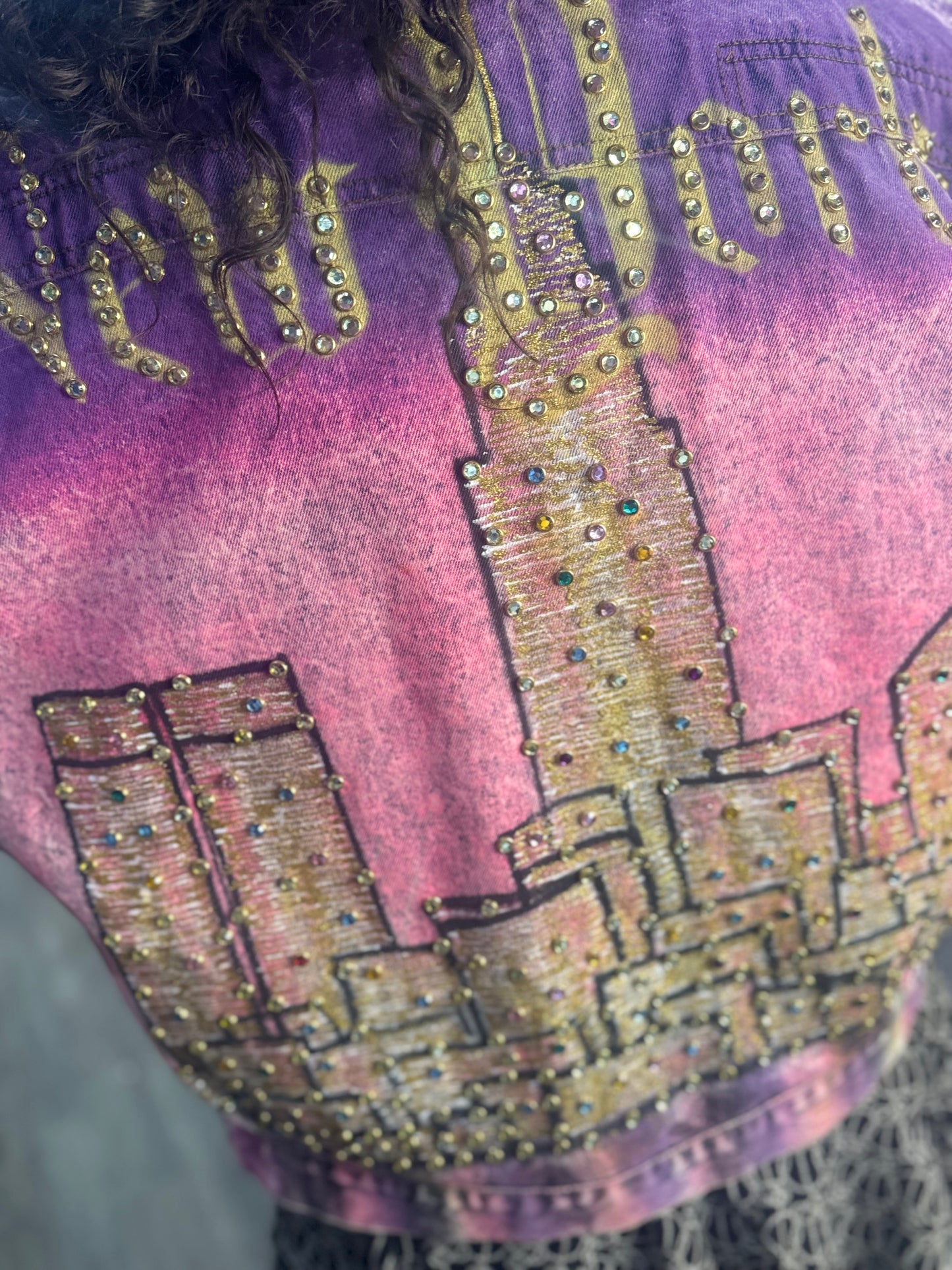 Vintage 80s Painted New York Jean Jacket