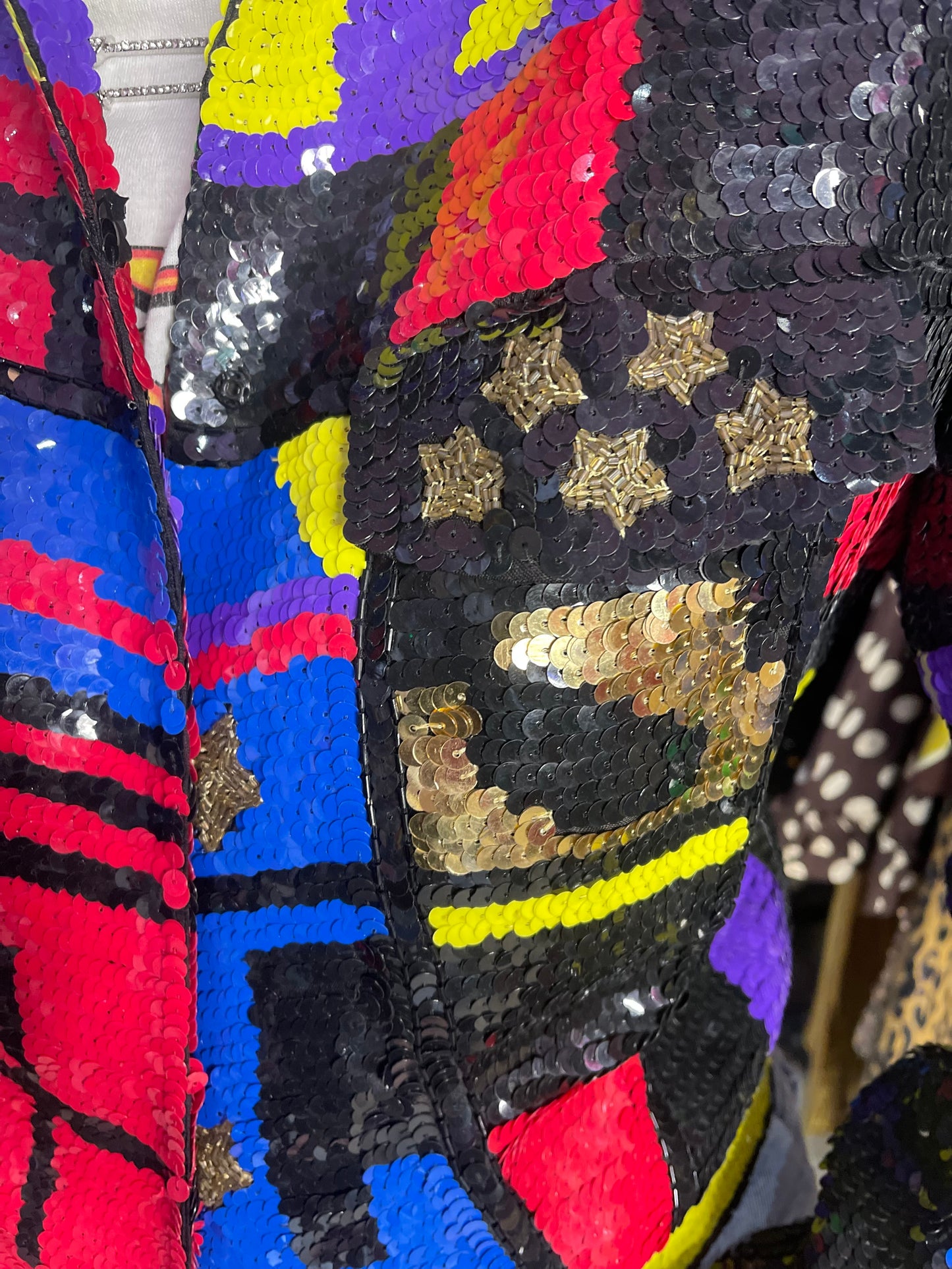 Vintage 90s Sequin Squares & Stars Jacket
