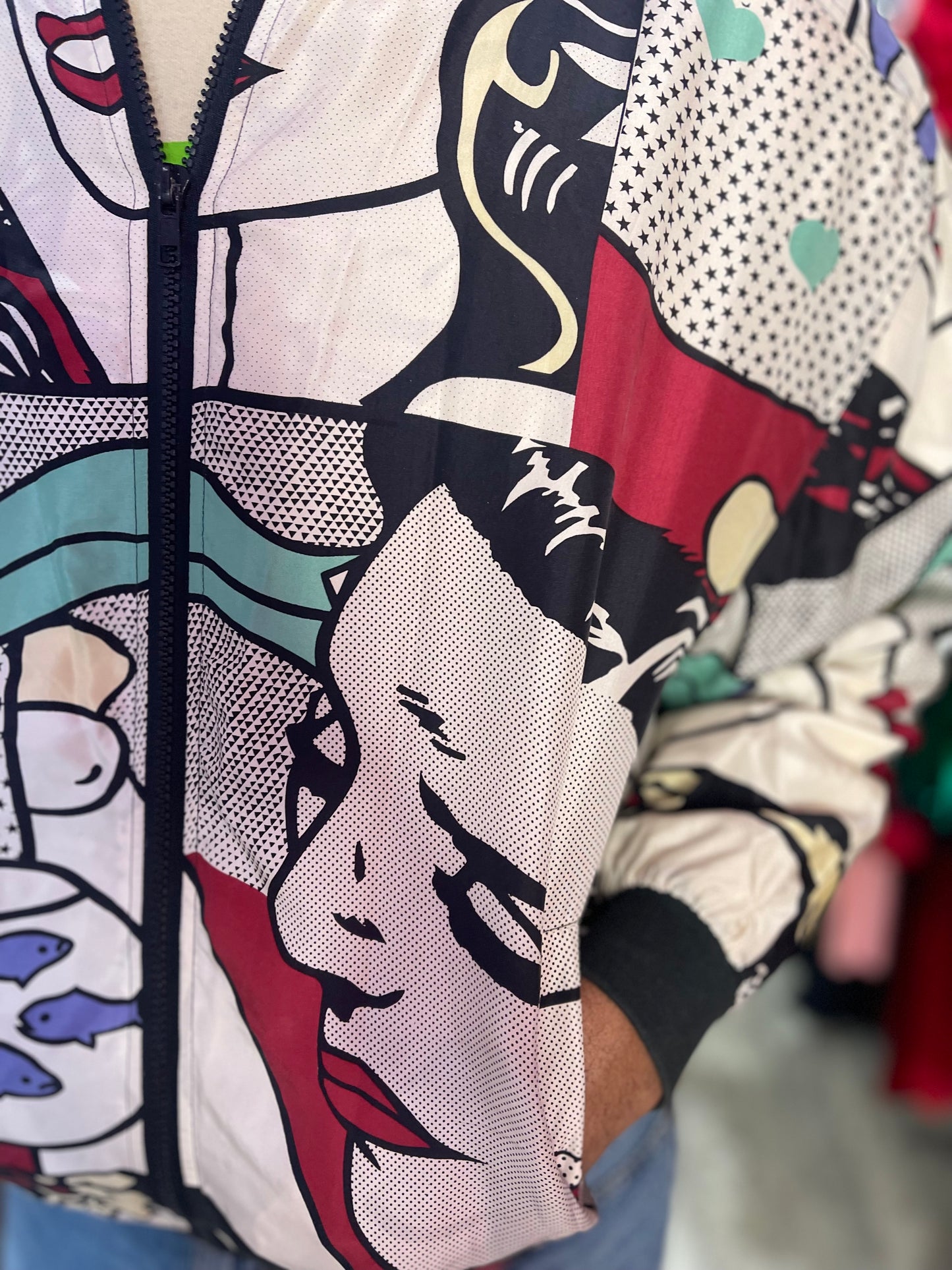Vintage 90s Pop Art Silk Windbreaker