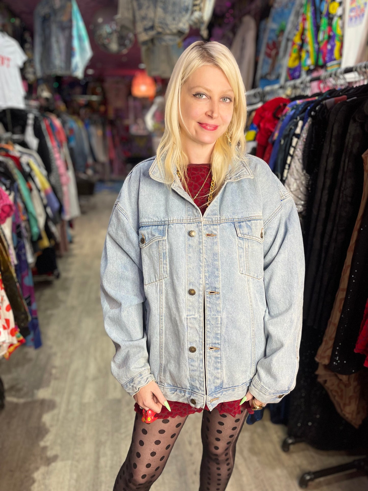 Vintage 90s Painted Sexy Betty Boop Jean Jacket