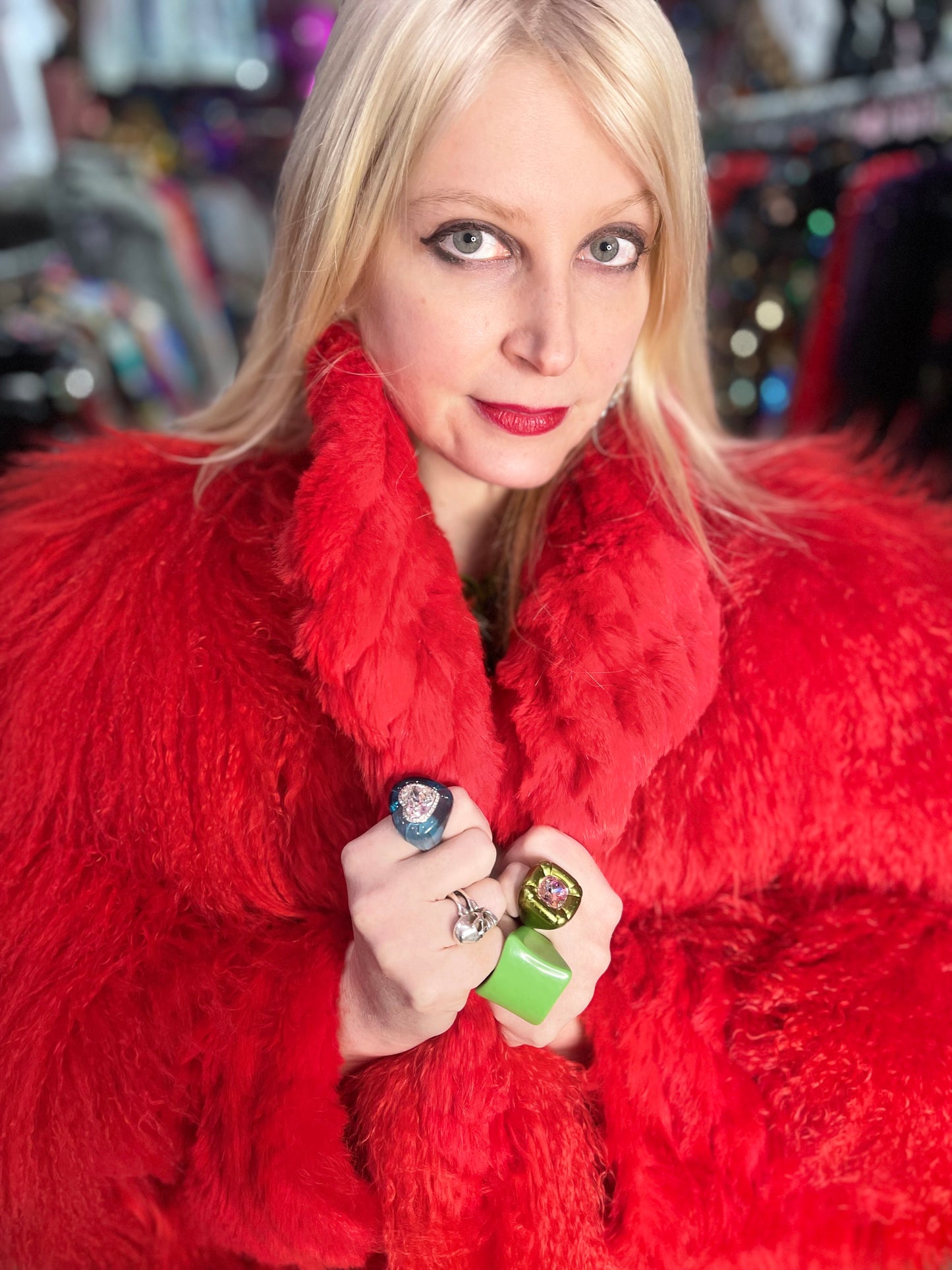 Y2K Red Mongolian Coat - Spark Pretty