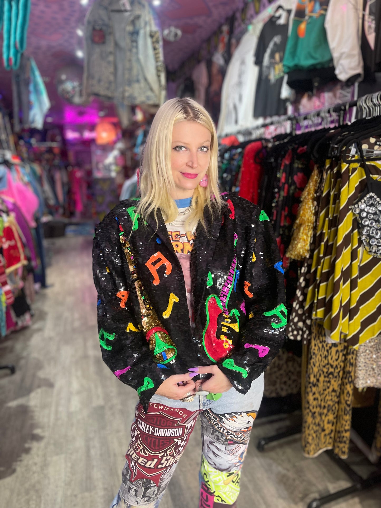 Vintage 90s Sequin Rock N Roll Jacket