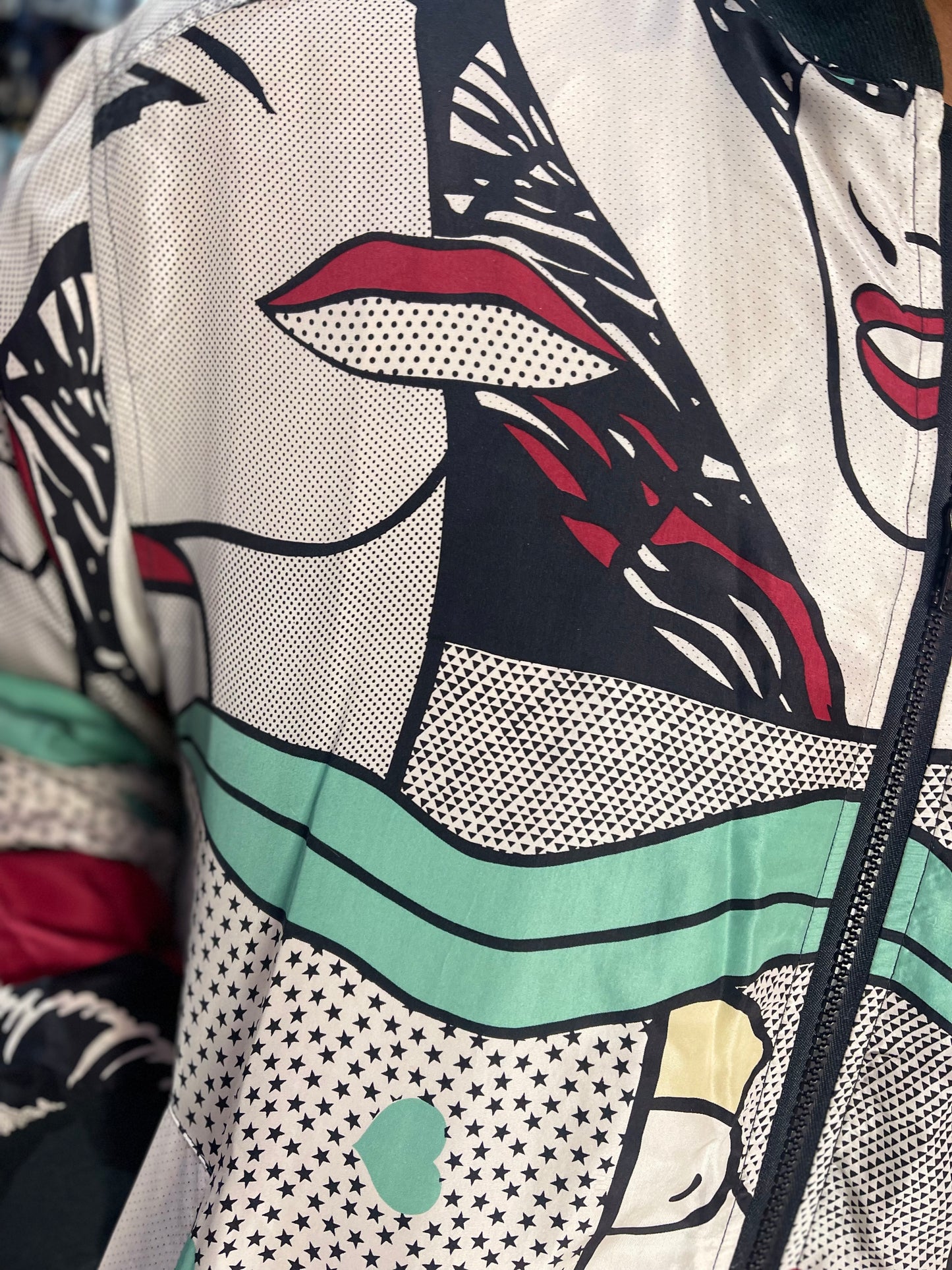Vintage 90s Pop Art Silk Windbreaker