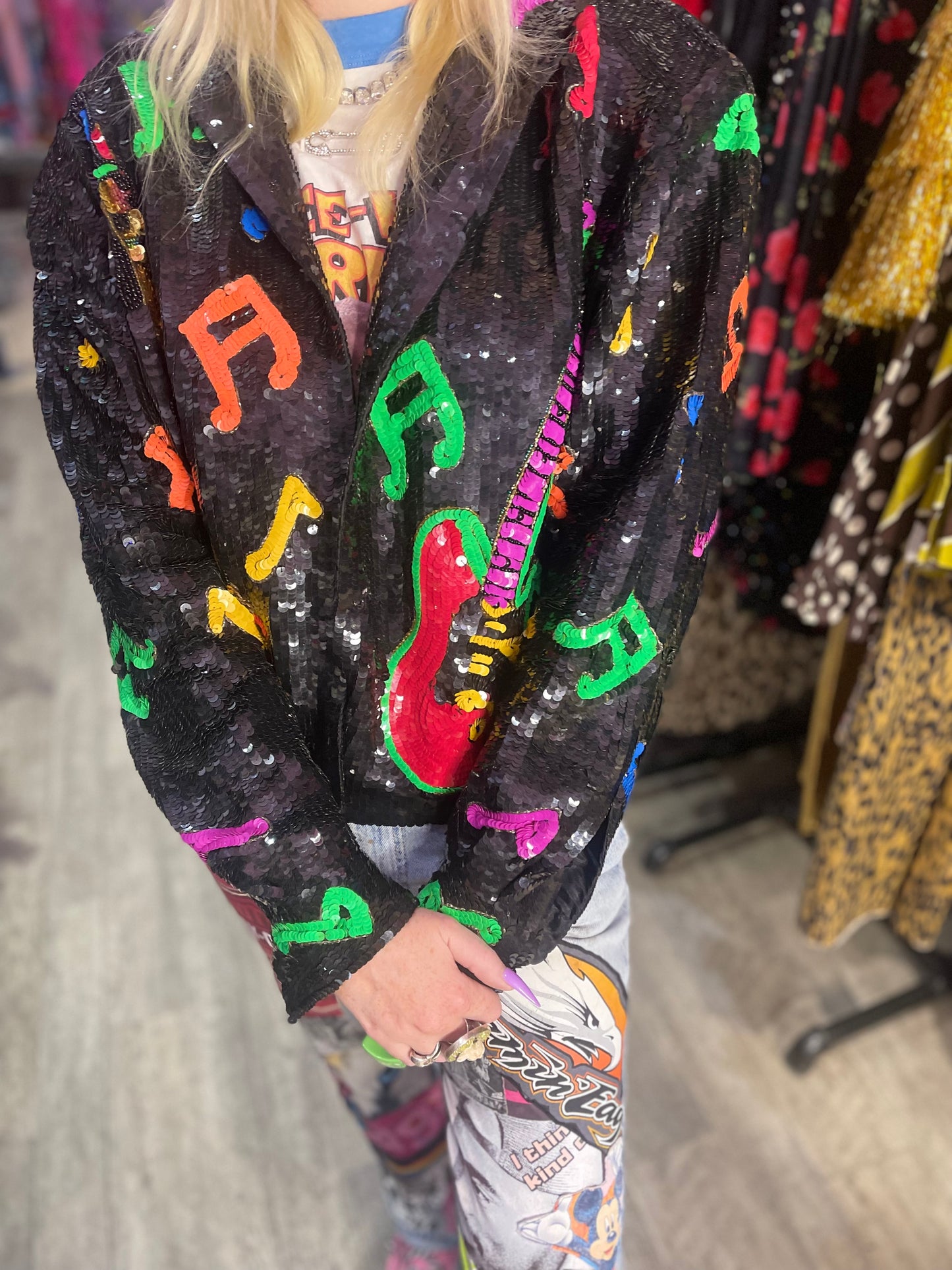 Vintage 90s Sequin Rock N Roll Jacket