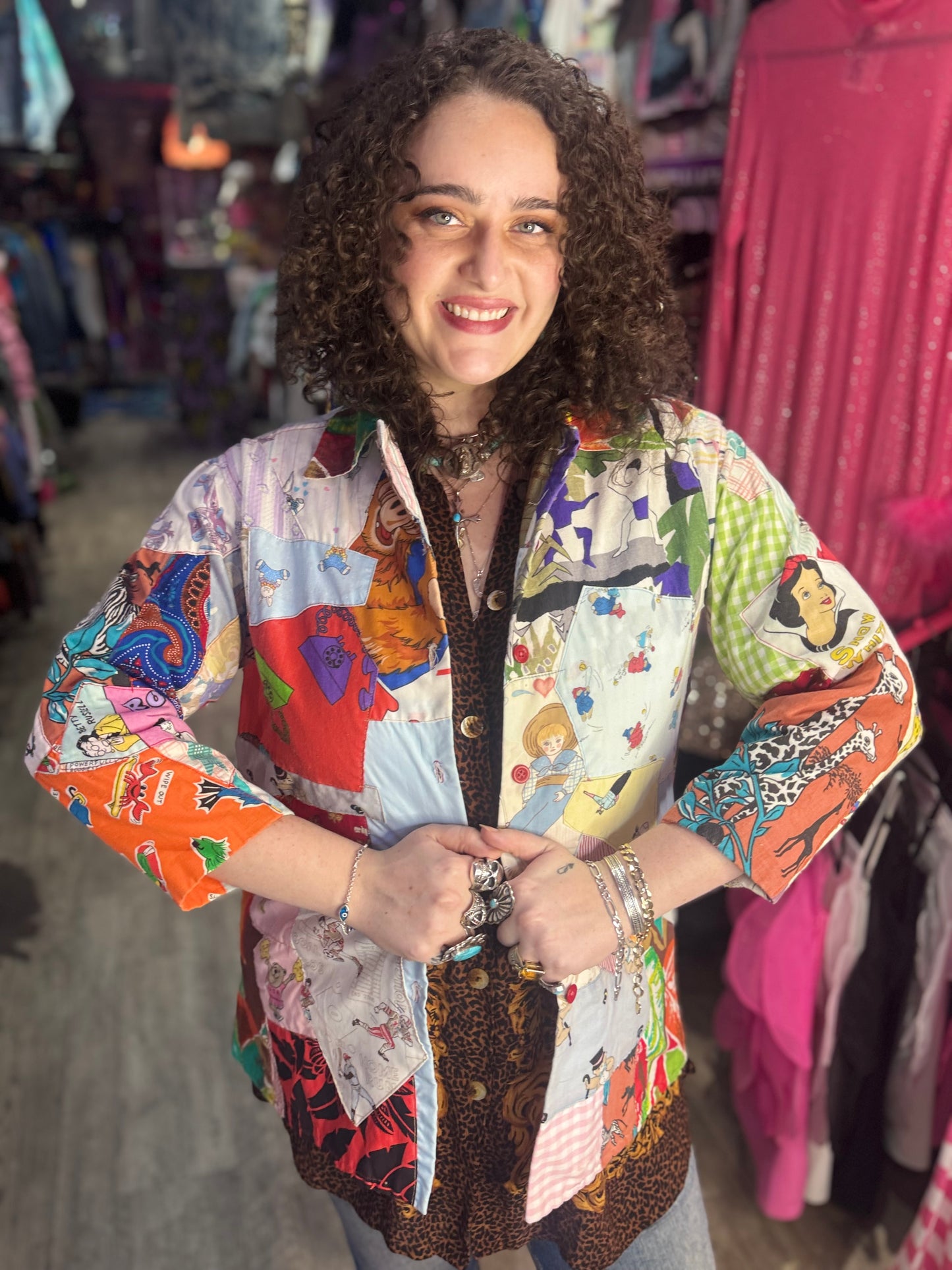 Vintage 80s Custom Patchwork Quilted Jacket