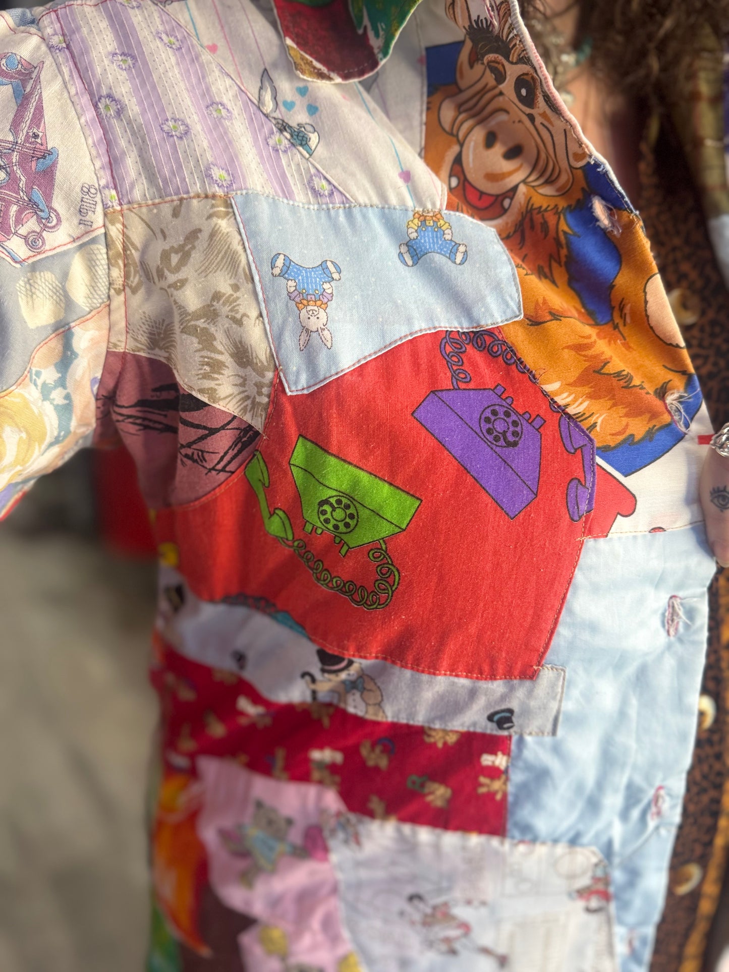 Vintage 80s Custom Patchwork Quilted Jacket