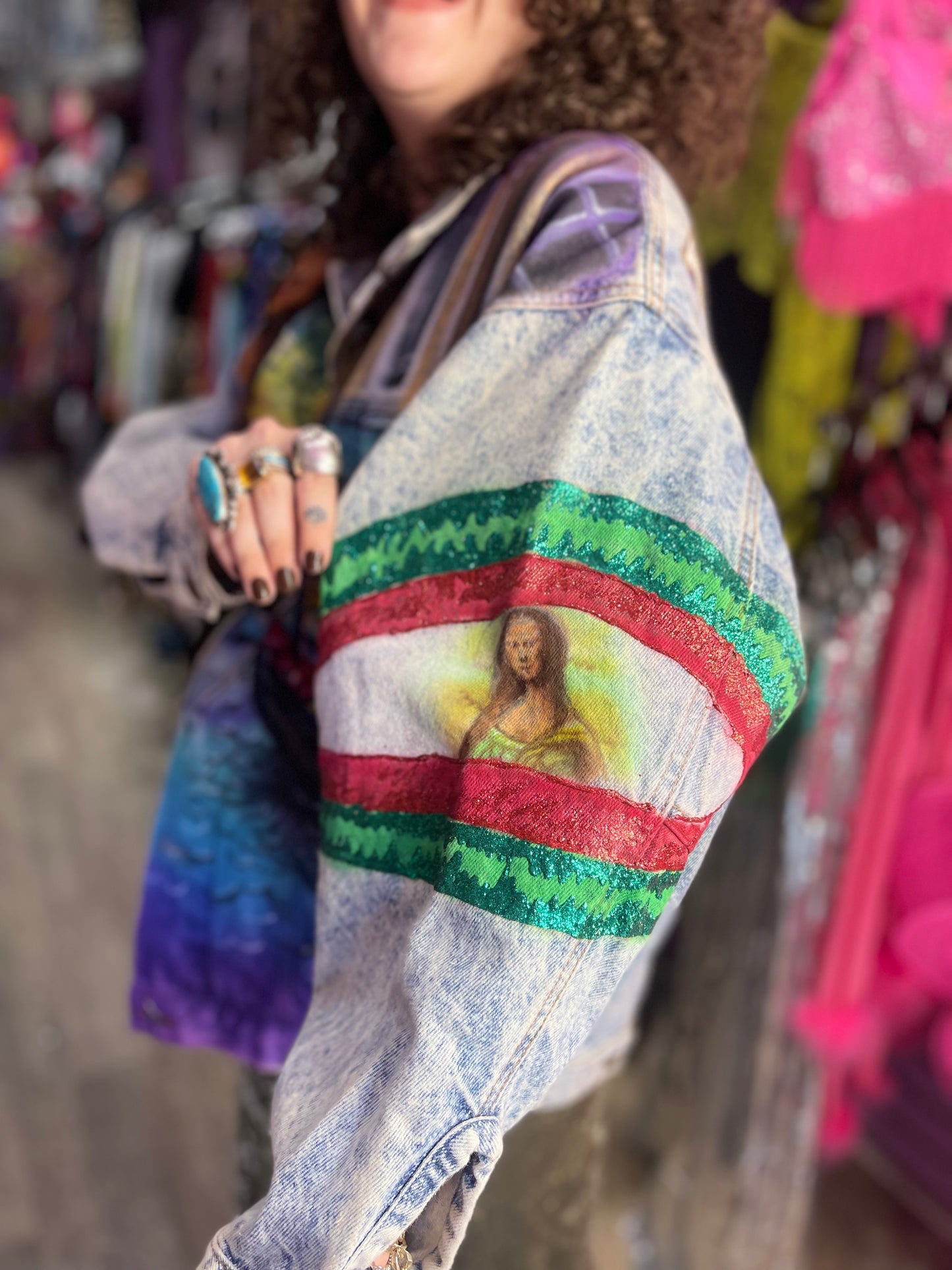 Vintage 80s/90s Italy Theme Jean Jacket