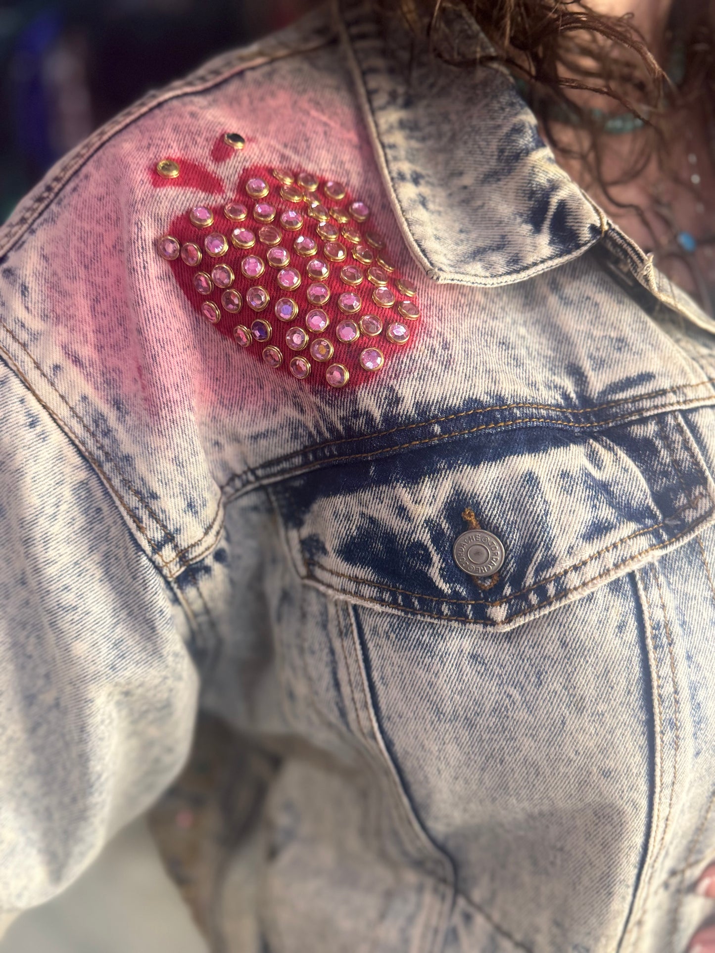 Vintage 80s Painted New York Jean Jacket