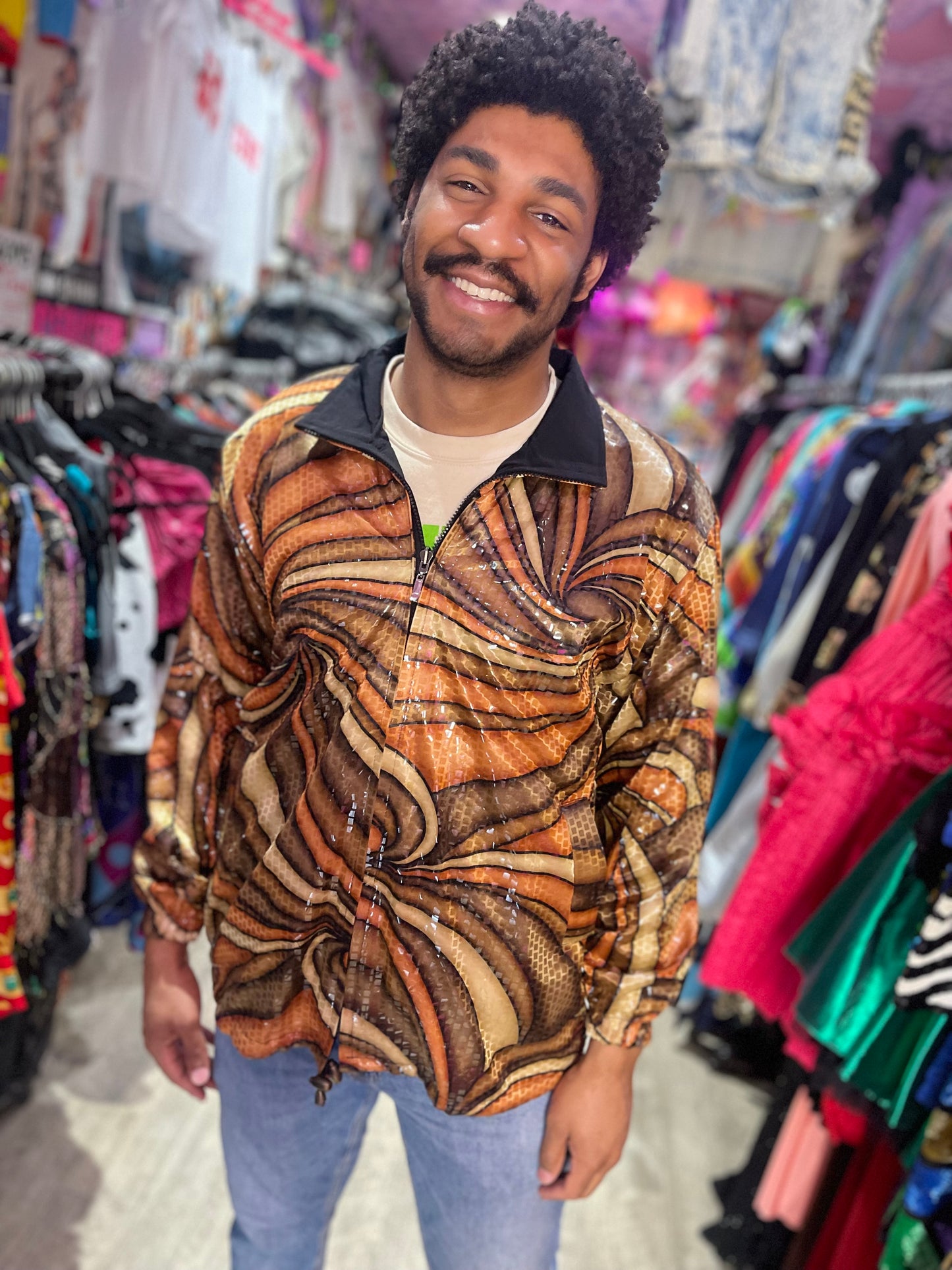 Vintage 90s Shiny Sequin Swirl Jacket