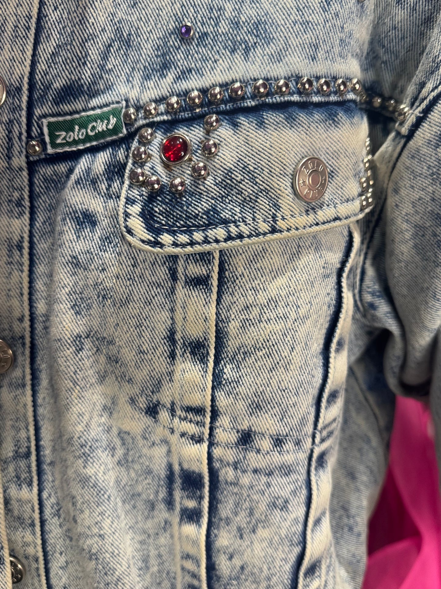 Vintage 90s Painted Airplane Wings Jean Jacket
