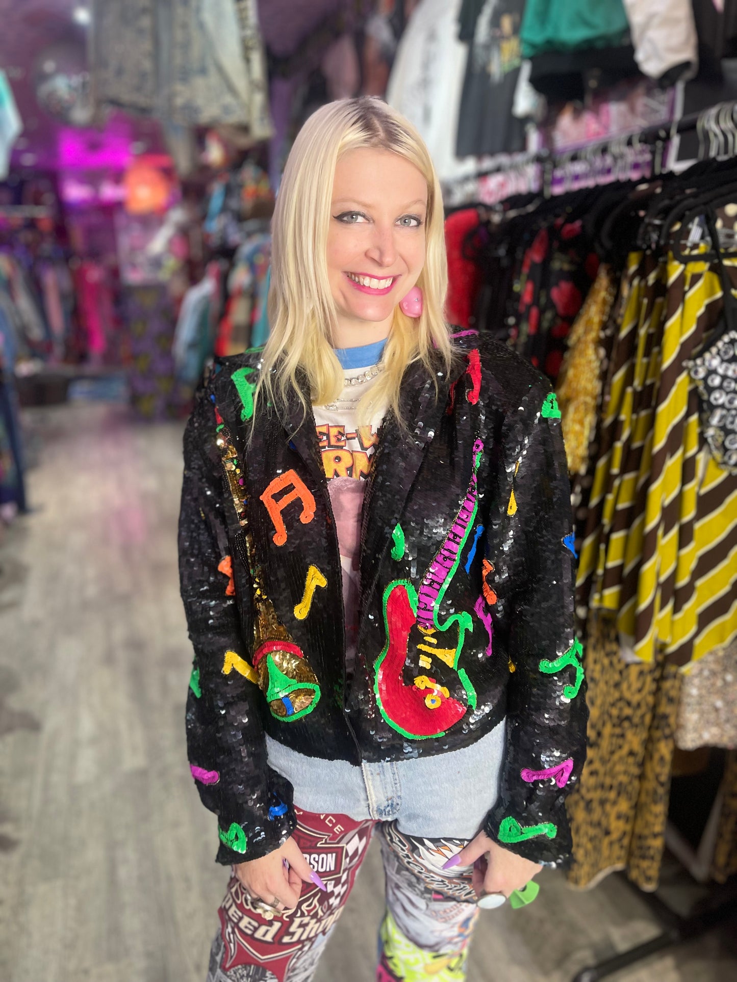 Vintage 90s Sequin Rock N Roll Jacket