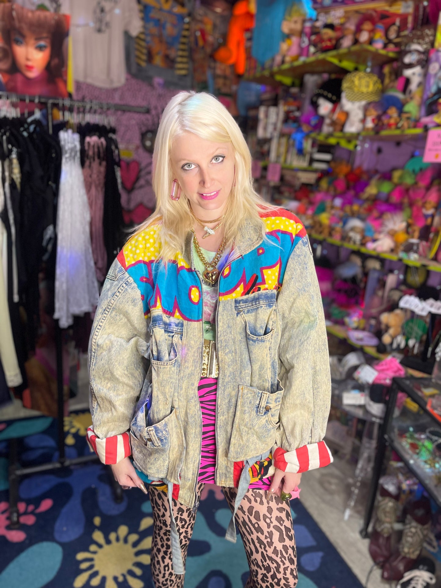 Vintage 80s Patchwork Snoopy Jean Jacket