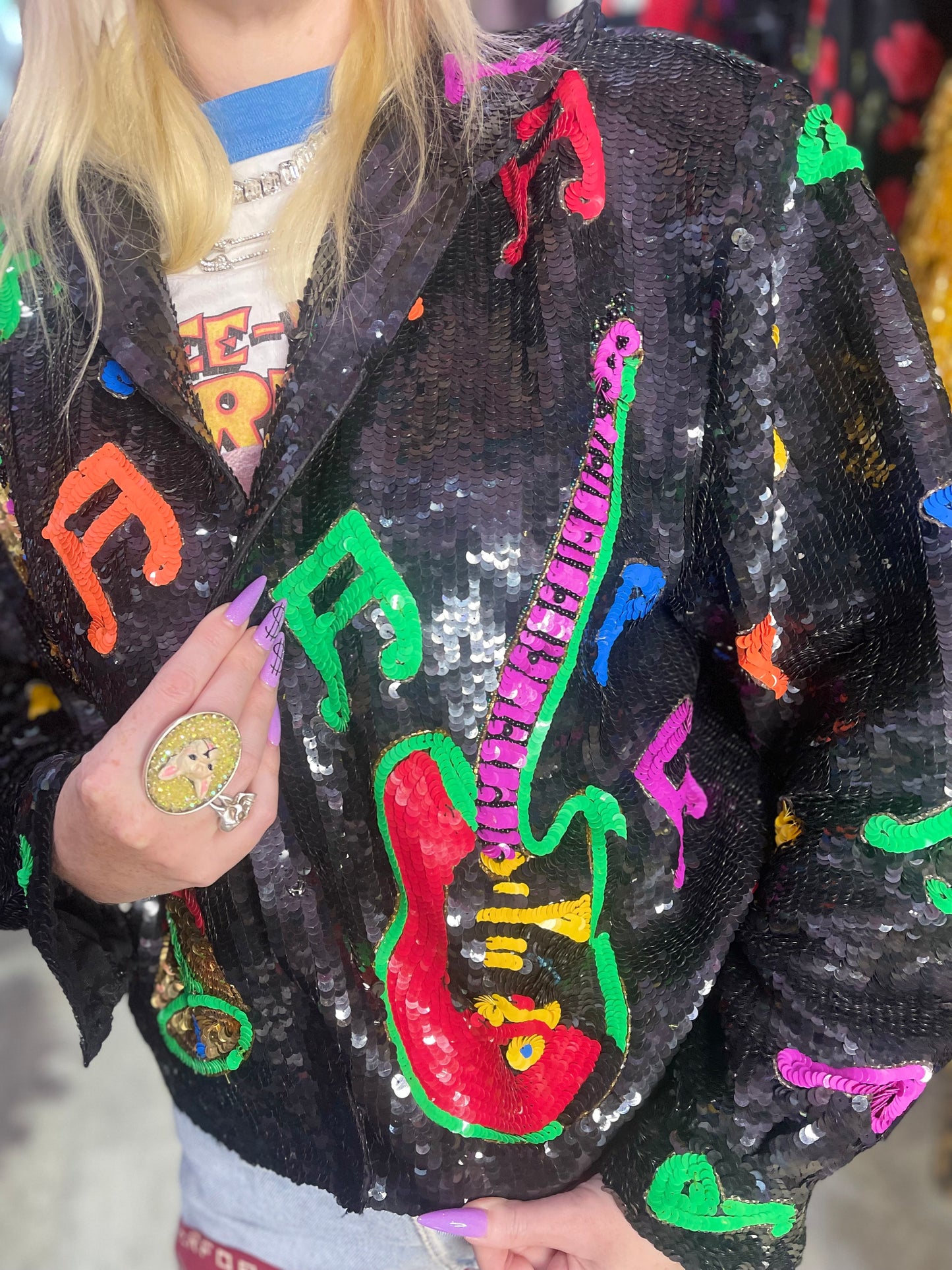 Vintage 90s Sequin Rock N Roll Jacket