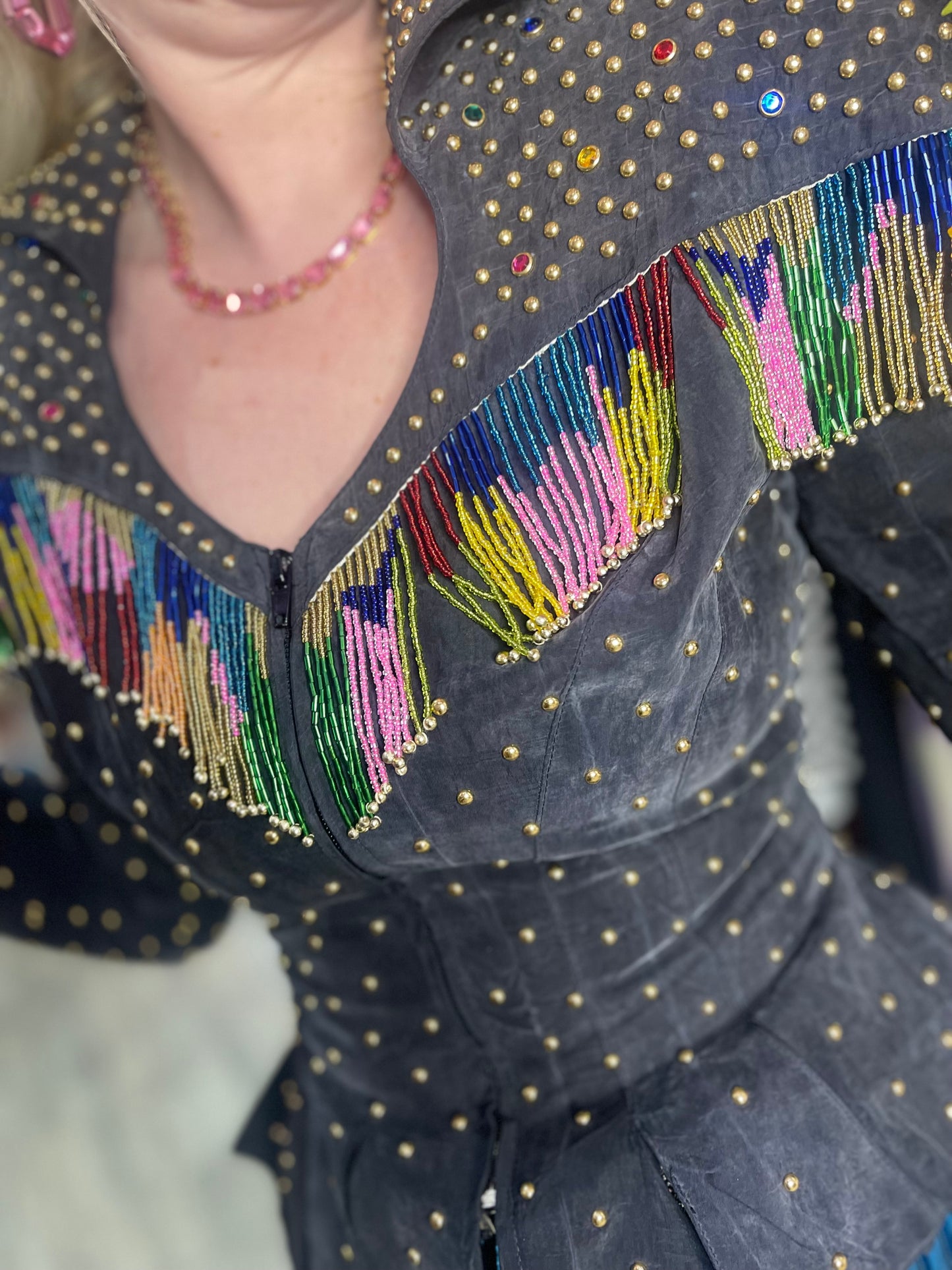 Vintage 90s Bedazzled Studded Jacket