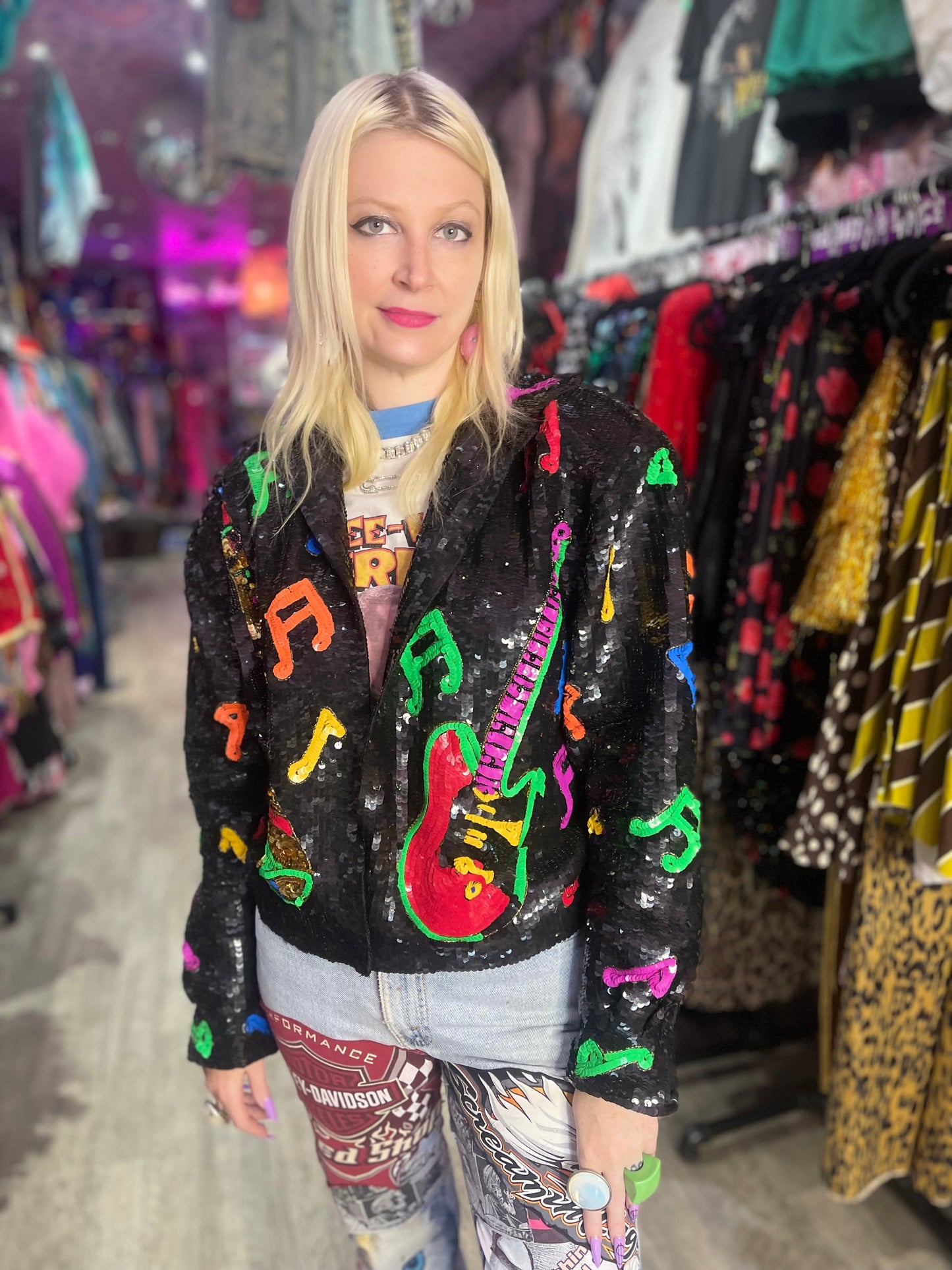Vintage 90s Sequin Rock N Roll Jacket