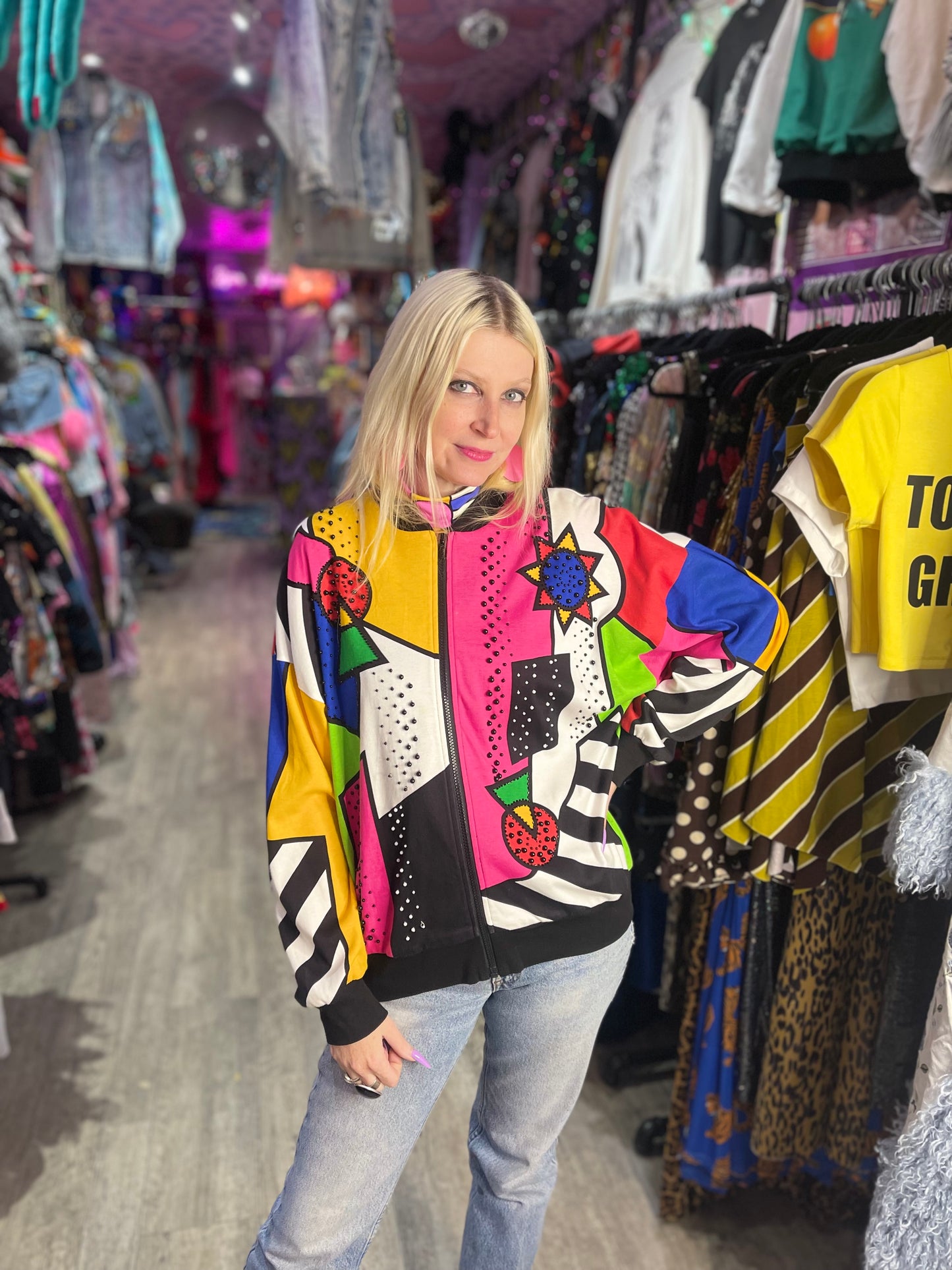 Vintage 90s Geometric Pop Art Jacket