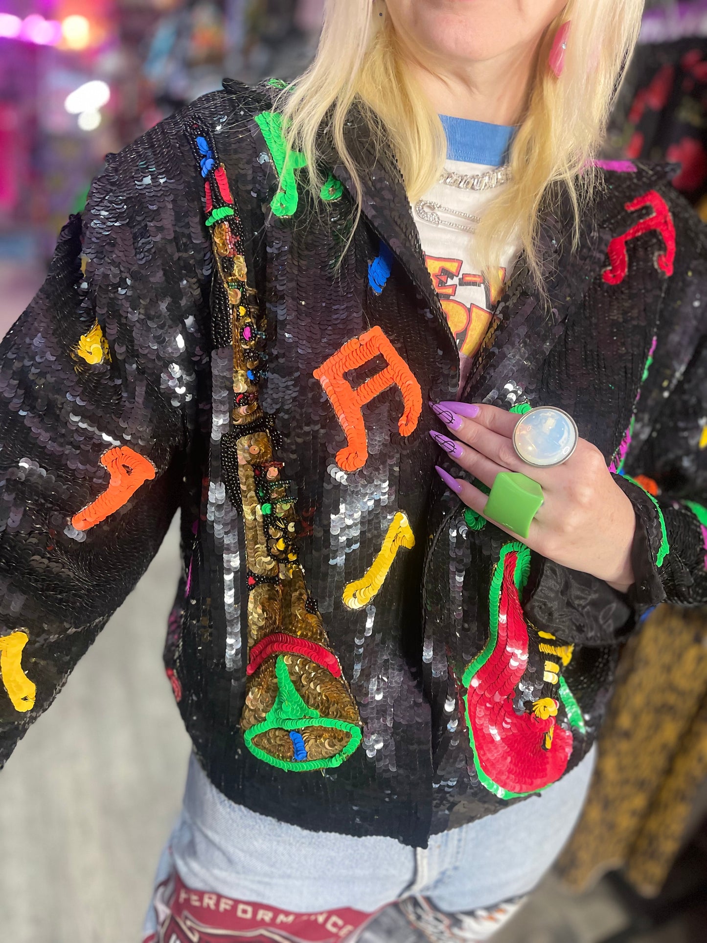 Vintage 90s Sequin Rock N Roll Jacket