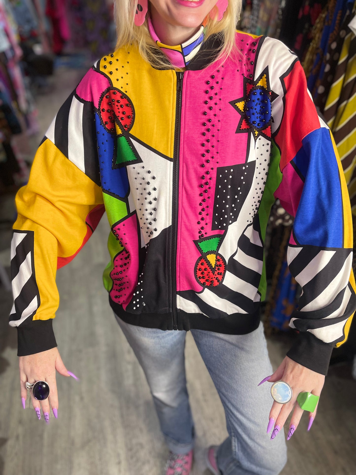 Vintage 90s Geometric Pop Art Jacket