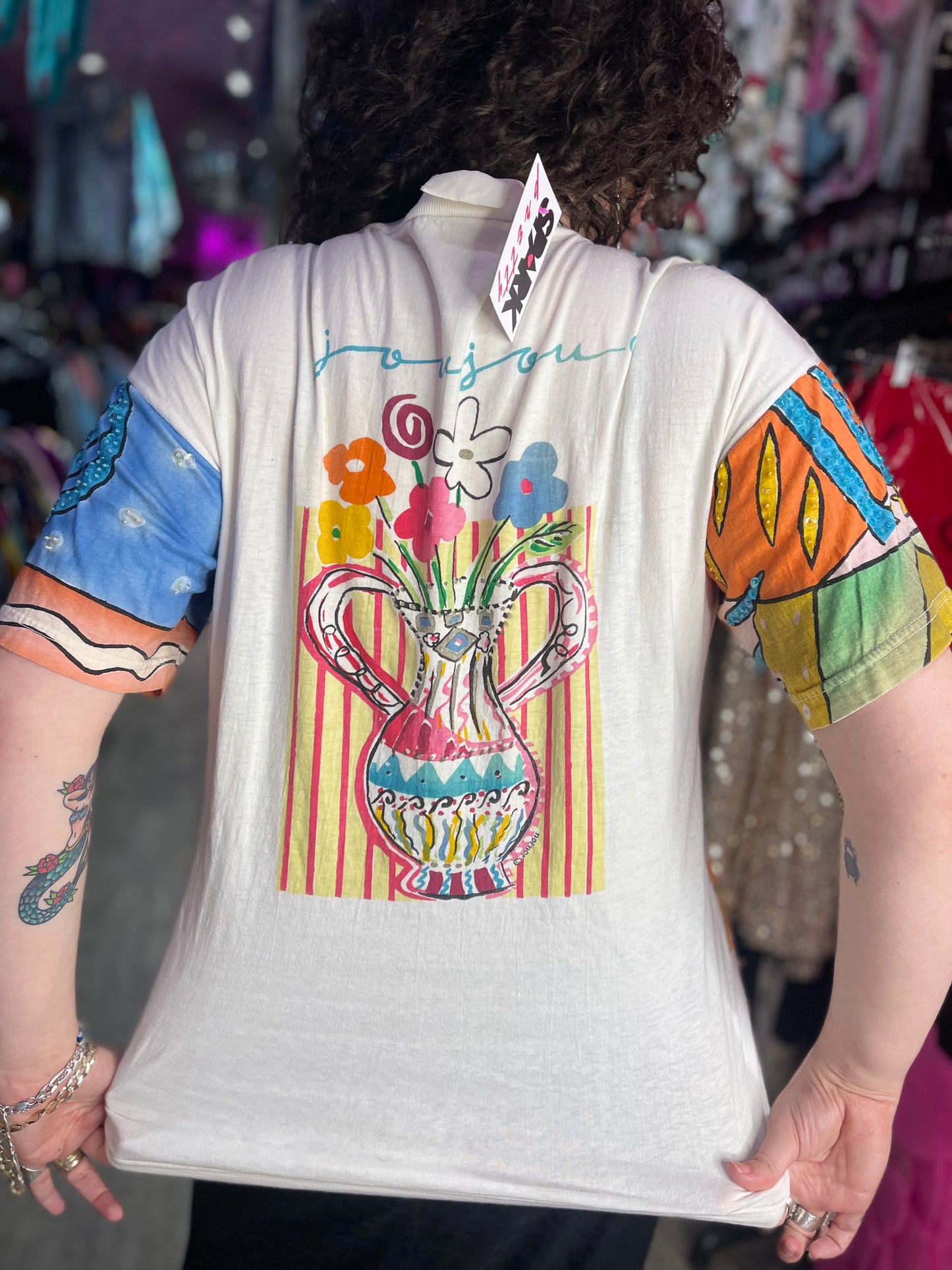 Vintage 90s Sequin Face Shirt
