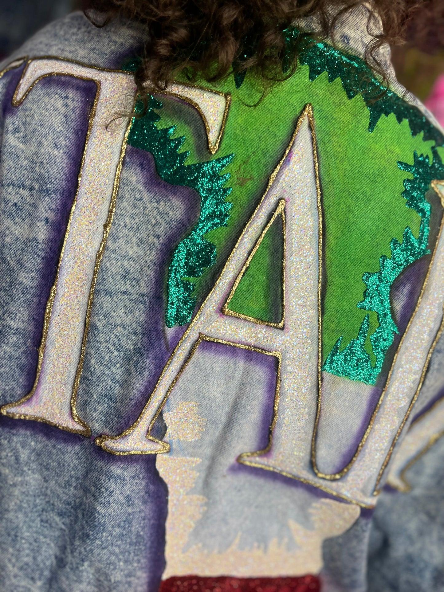 Vintage 80s/90s Italy Theme Jean Jacket
