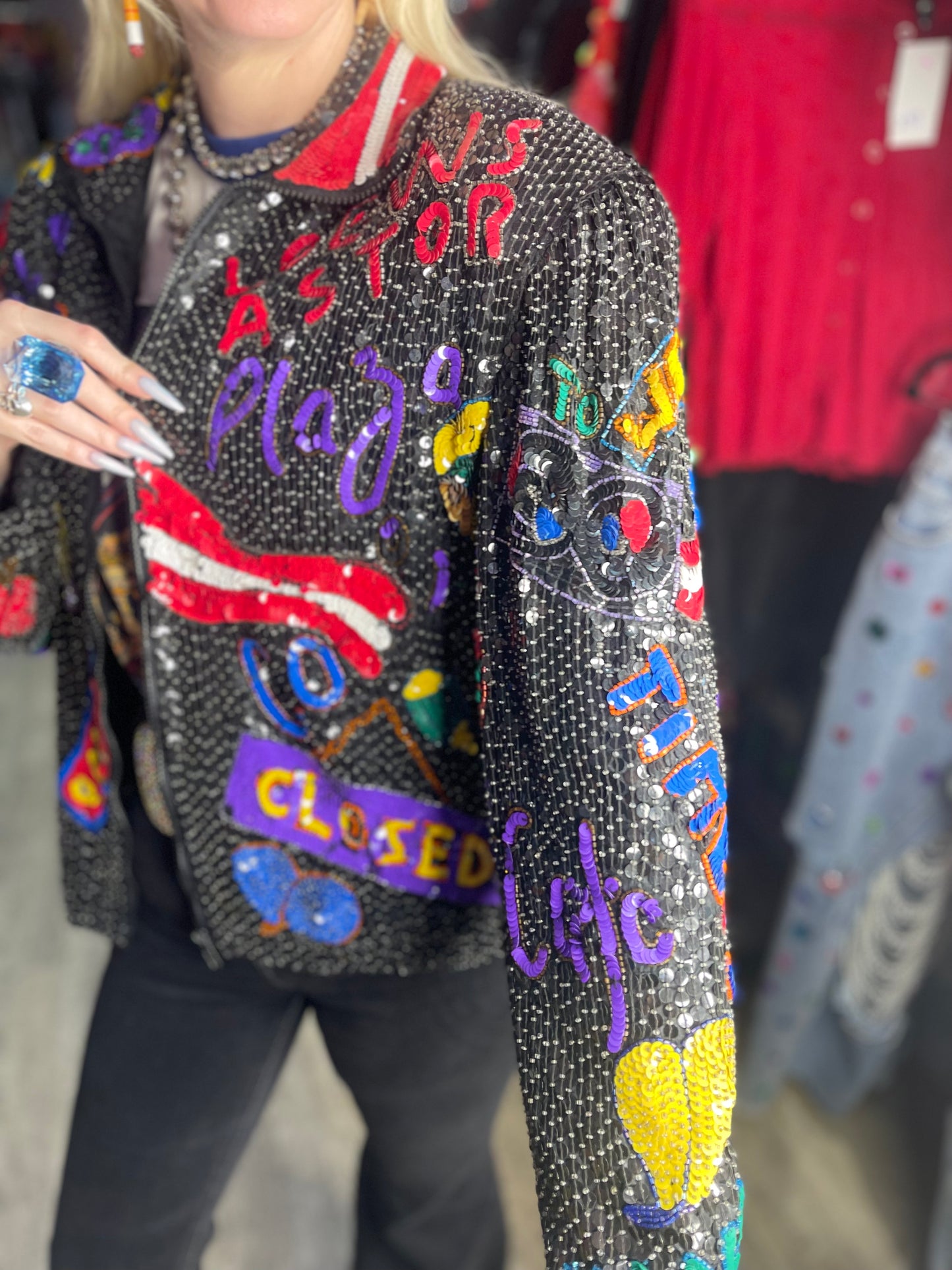 Vintage 80s Sequin New York Jacket