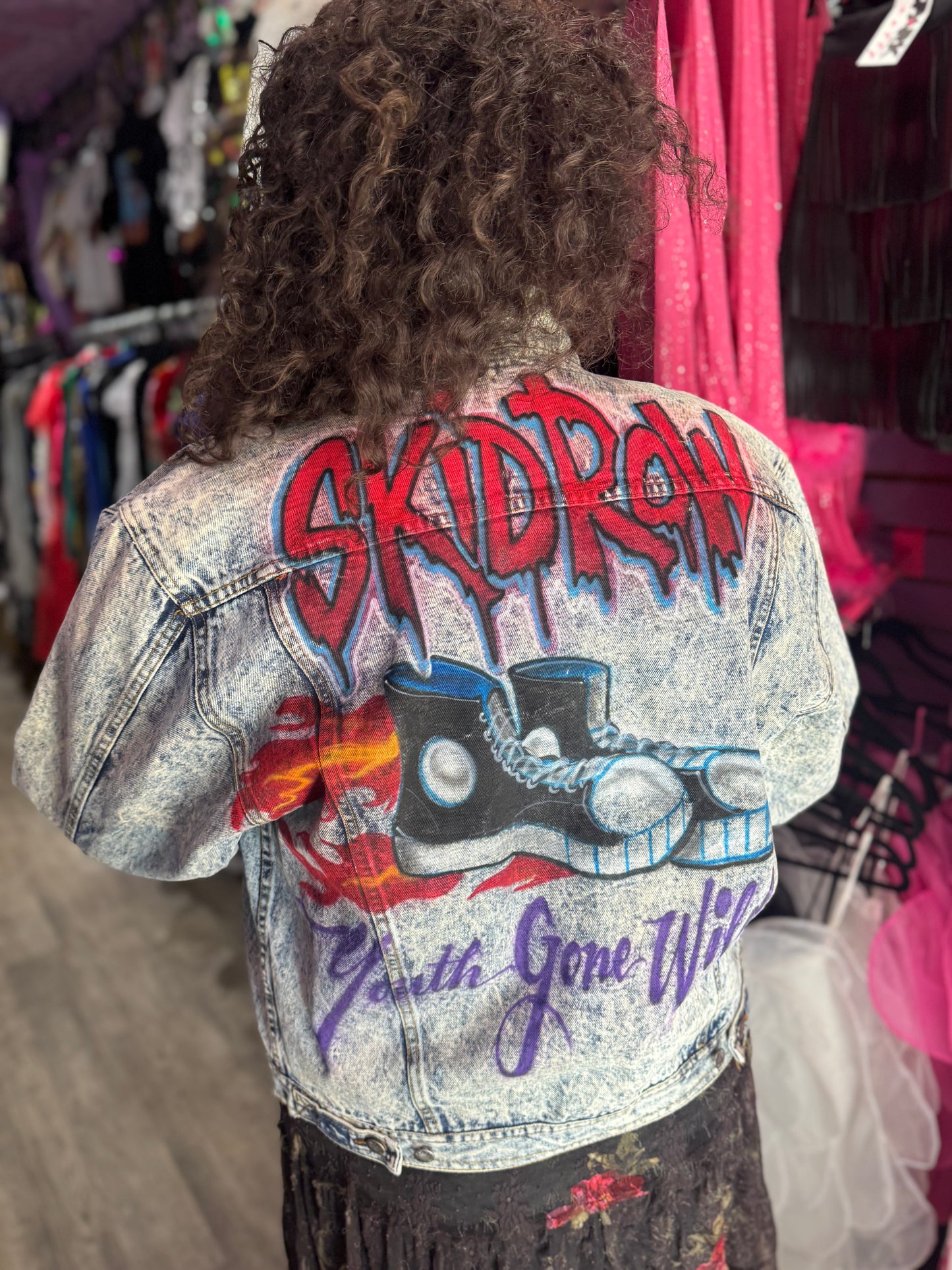 Vintage 80s Skid Row Youth Gone Wild Jean Jacket