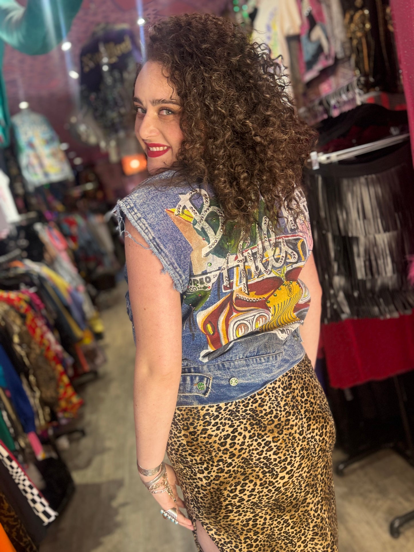 Vintage 80s Beverly Hills Painted Vest