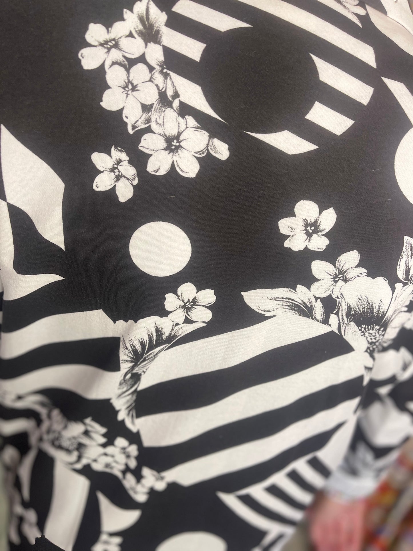 Vintage 90s Mix Print Black and White Geometric Blazer