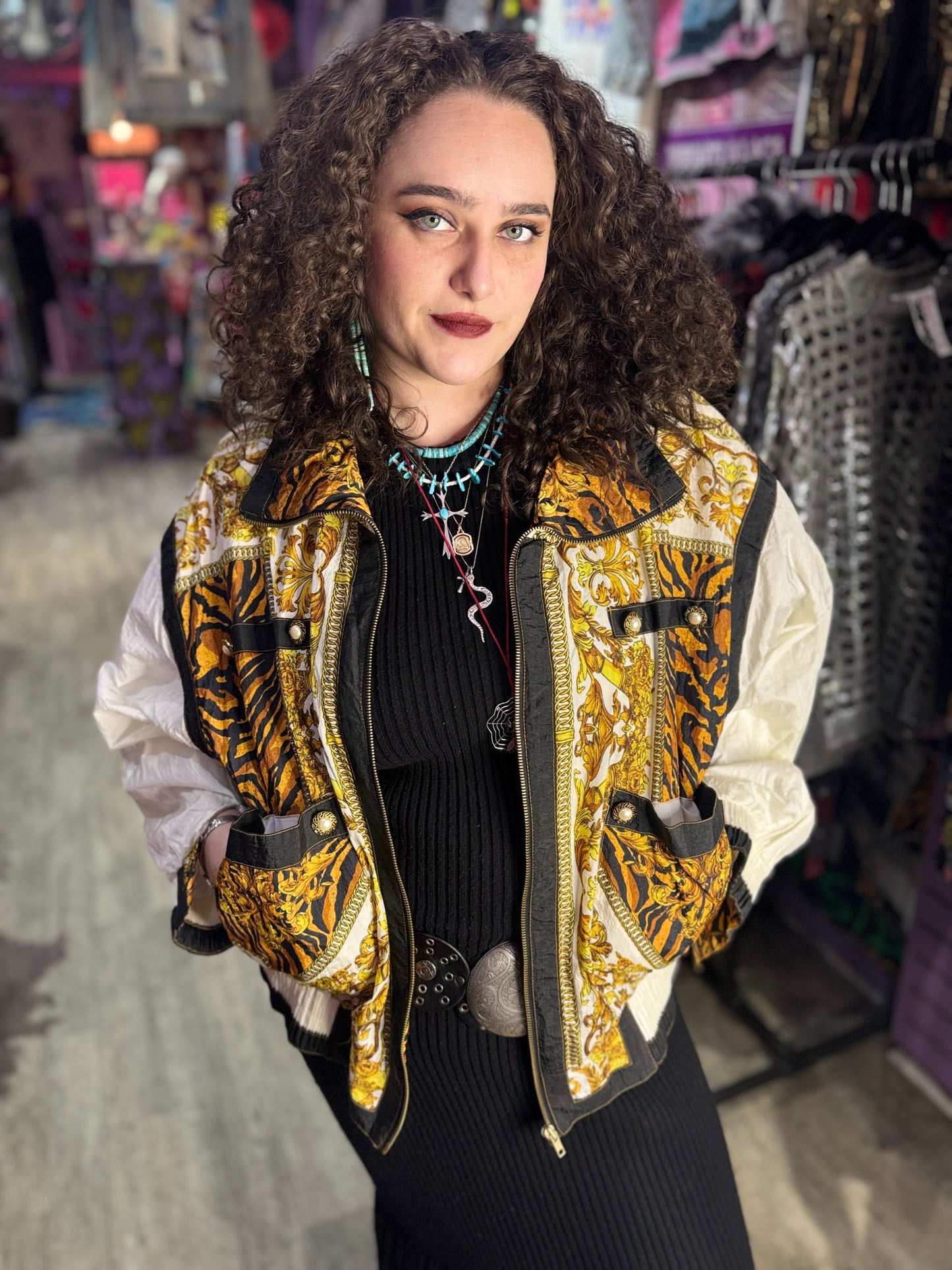 Vintage 90s Mixed Status Print Windbreaker