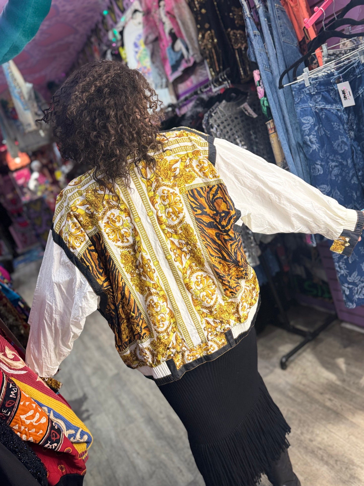 Vintage 90s Mixed Status Print Windbreaker