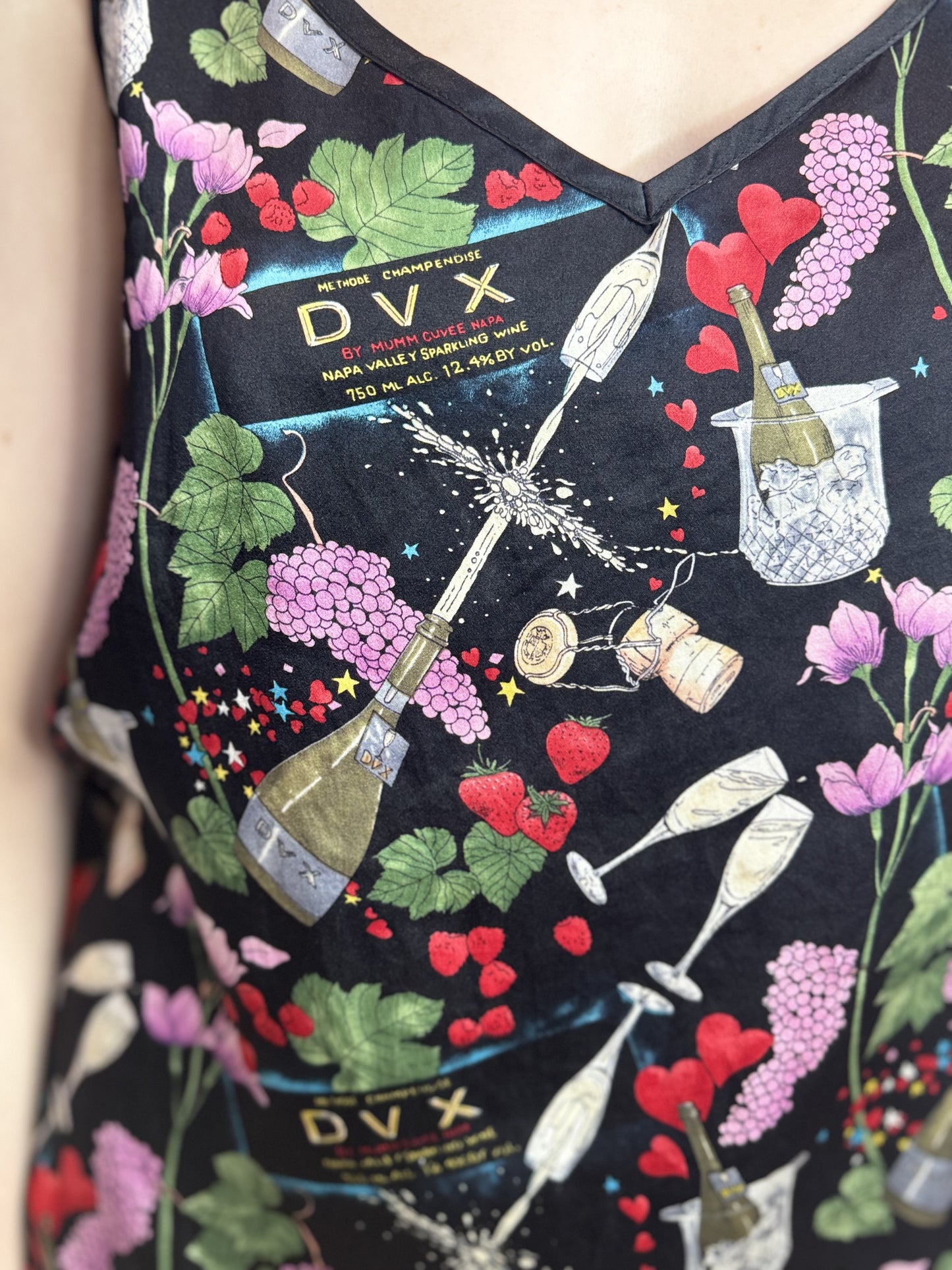 Vintage 90s Nicole Miller Silk Champagne Tank