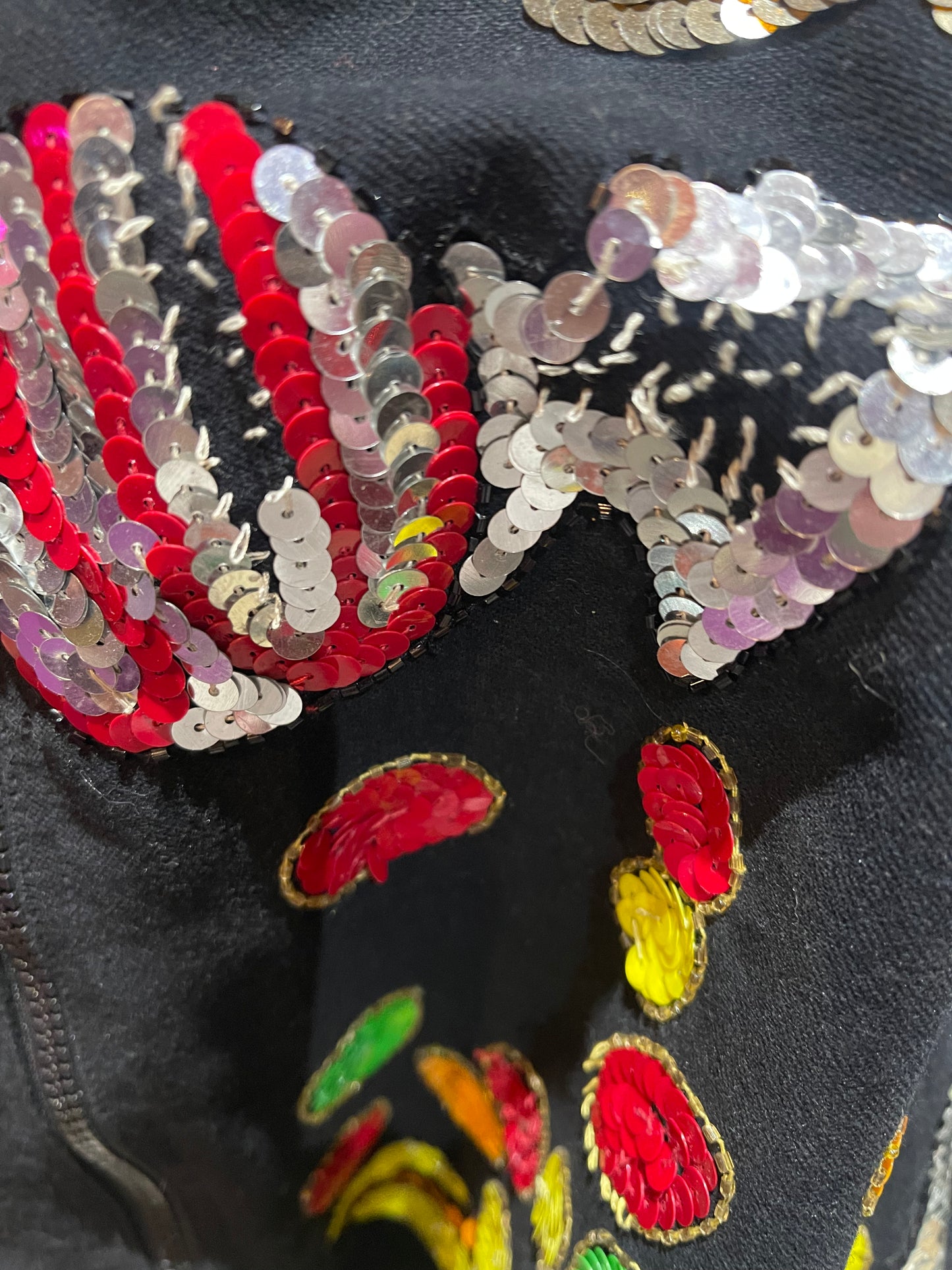 Vintage 90s Sequin Candy Bomber Jacket